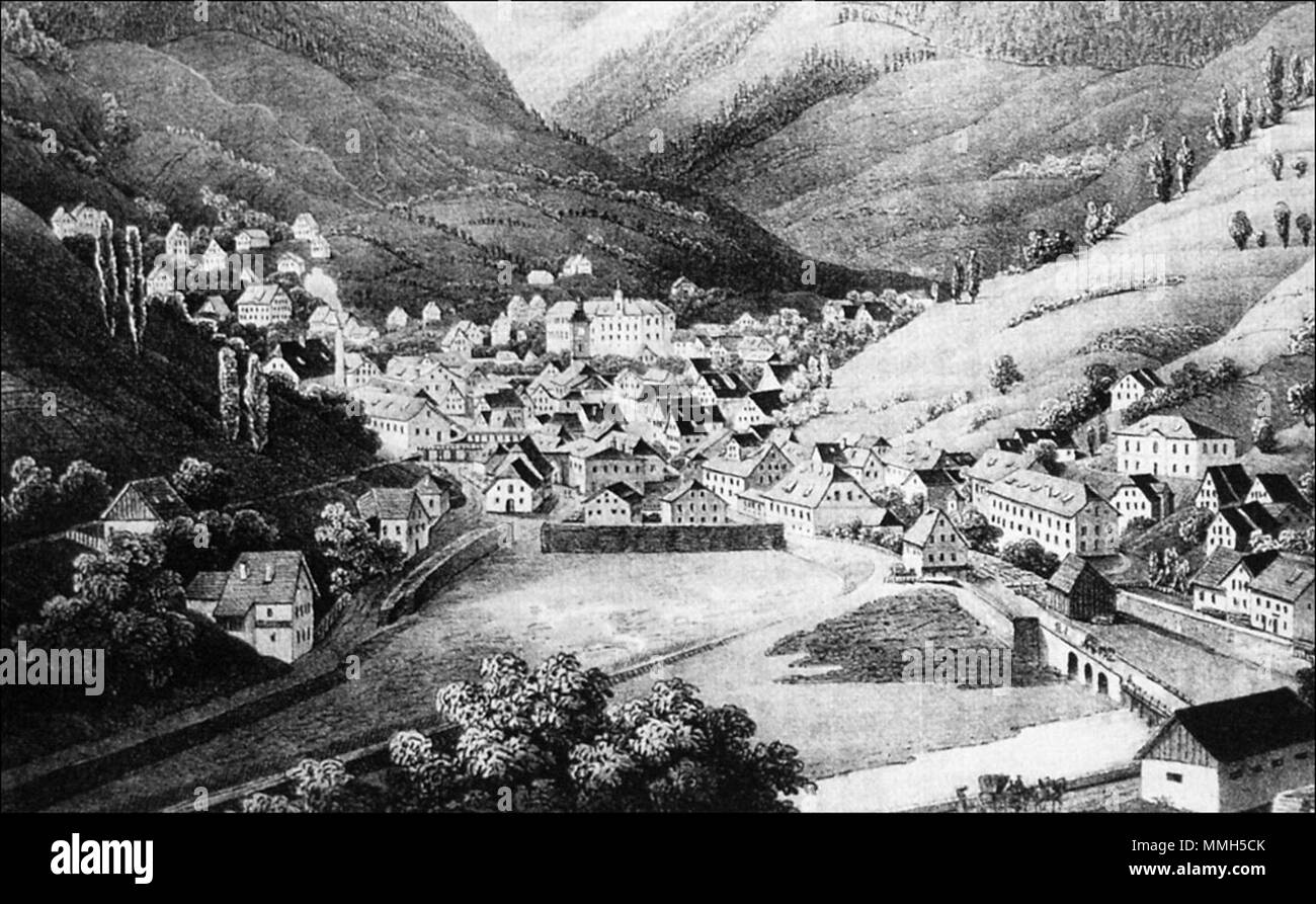 . Englisch: Idrija. 1845. Wagner Idrija 1845 Stockfoto