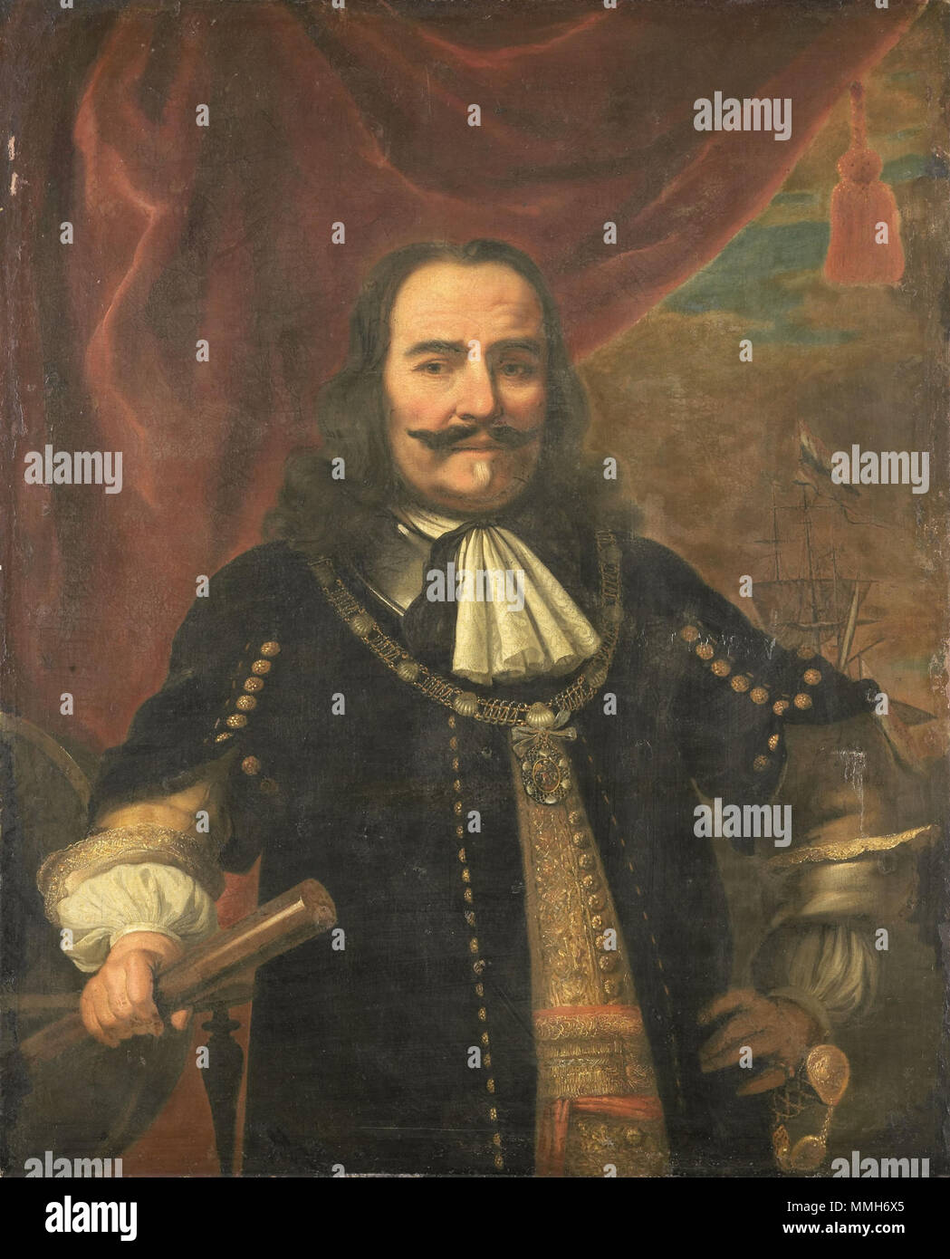 Portrait von Michiel De Ruyter Adriaensz. (1607-1676). Zwischen 1650 und 1750. Nach Ferdinand Bol 001 Stockfoto