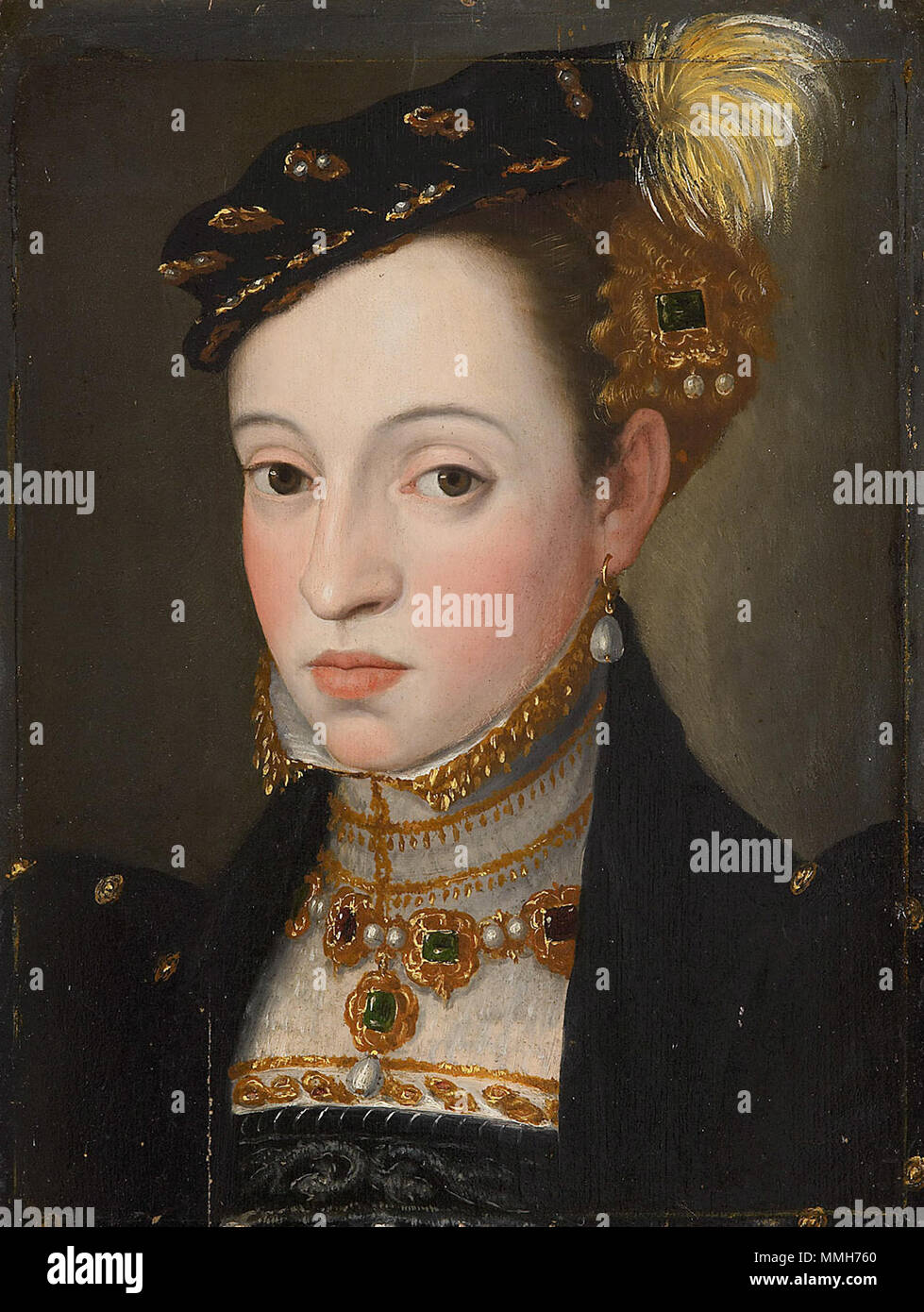 . Brustbild Erzherzogin Magdalena (1532-1590). ca. 1563. Giuseppe Arcimboldi004 Stockfoto