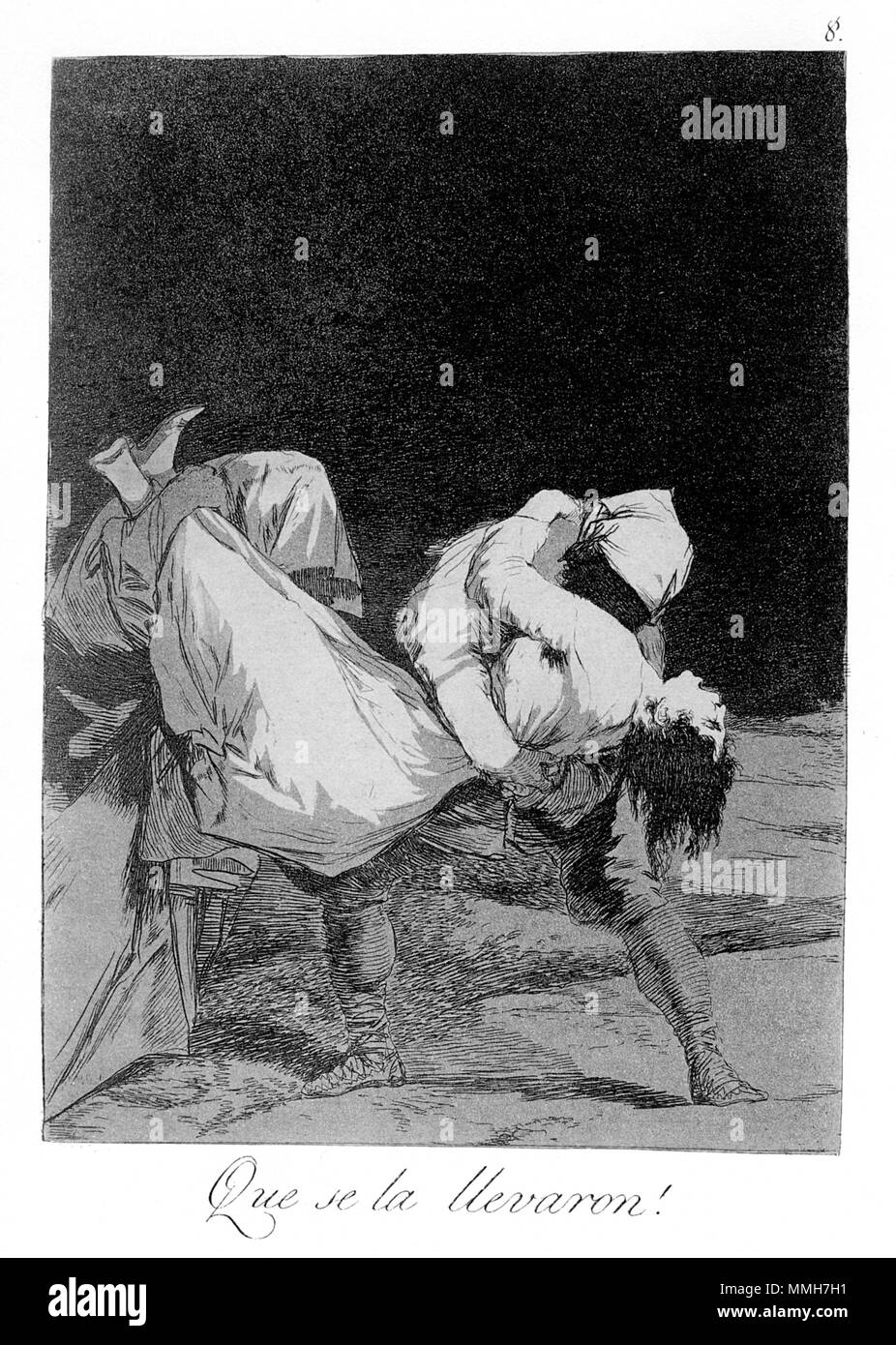 Spanisch: Capricho? 8: ¡Que Se La llevaron! So trugen sie aus! (Und sie schleppen sie oft!). ca. 1797-1798. Goya-Capricho-08 Stockfoto