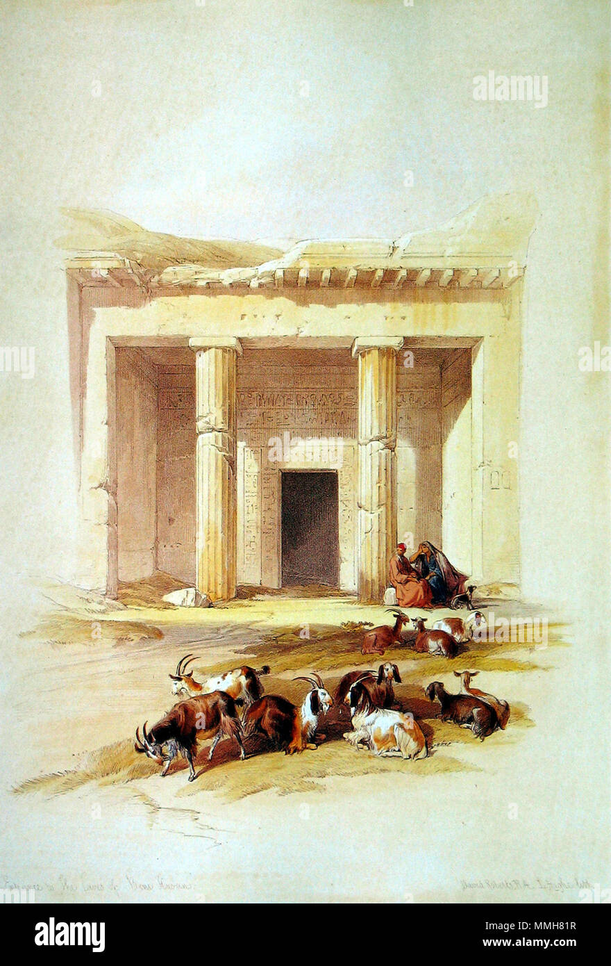 . Englisch: Eingang des Grabes Beni Hassan/Ägypten. 1838. David Roberts grab Beni Hassan Stockfoto