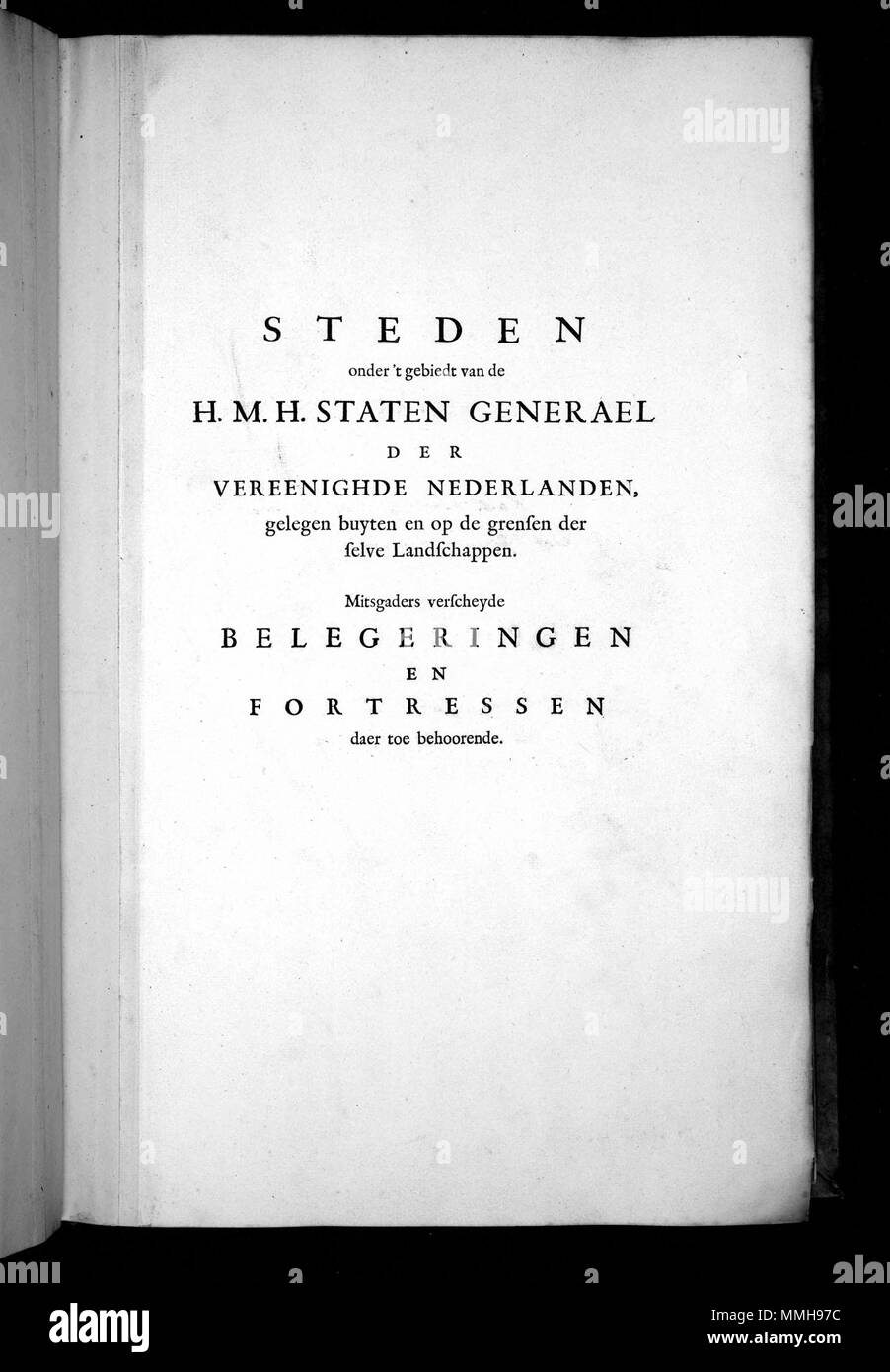 . Nederlands: Deel: Conquesten der Vereenighde Nederlanden (Karten C 9 E 10) STEDEN onder t gebiedt van de H.M.H. STATEN GENERAEL DER VEREENIGHDE NEDERLANDEN, Novalja buyten en op de grensen der selve Landschappen.. Nederlands: vierde 17 kwart de eeuw Englisch: Vierter Teil des 17. Jahrhunderts. Herausgeber: Seriennummer Atlas Beudeker-C 9 E 10 001 000 - STEDEN onder t gebiedt van de H.M.H. STATEN GENERAEL DER VEREENIGHDE NEDERLANDEN, Novalja buyten en op de Landschappen grensen der selve. Stockfoto