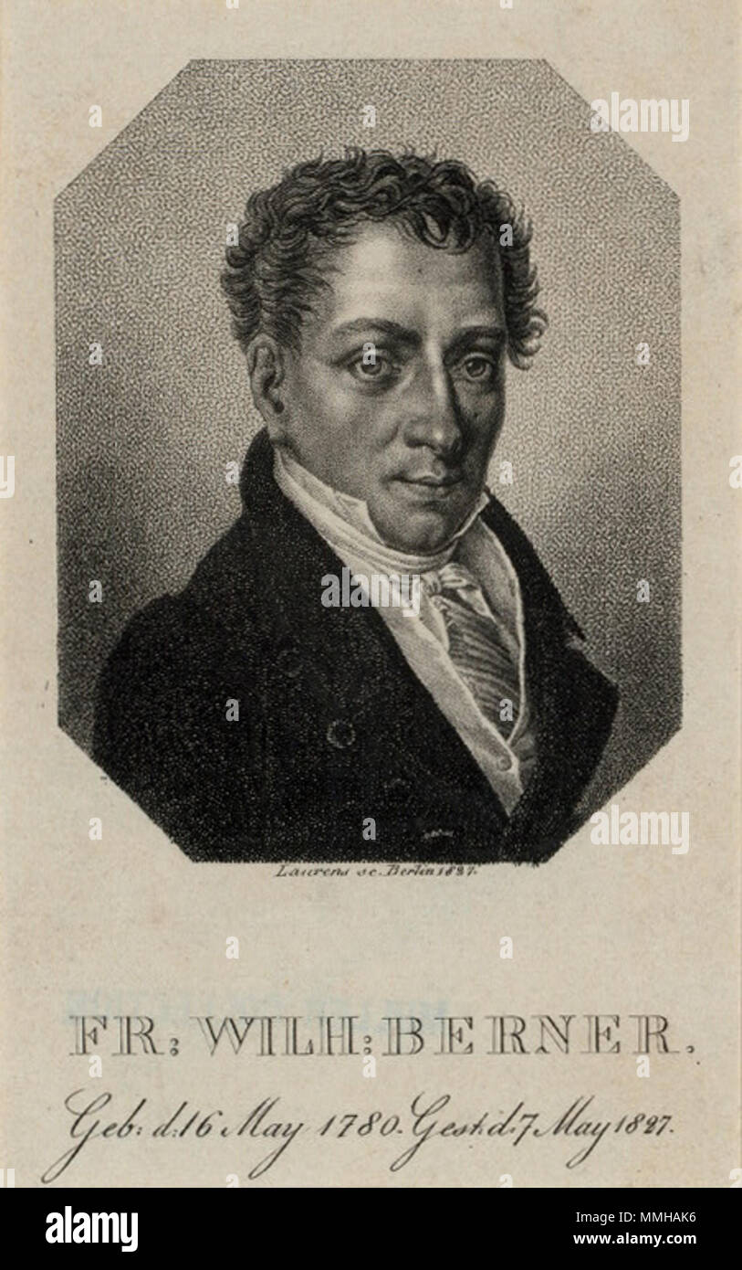 . Das Porträt des deutschen Musiker Friedrich Wilhelm Berner (1780-1827). 1827. Berner-Friedrich - Wilhelm-02 Stockfoto