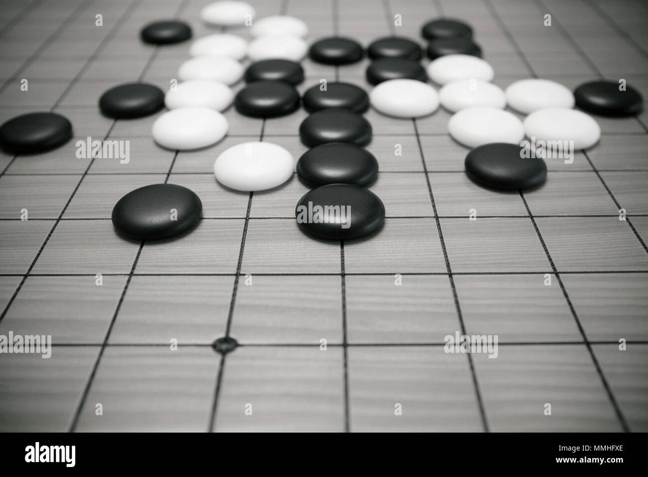 Gehen Sie Spiel oder Weiqi (chinesische Brettspiel) Hintergrund Stockfoto