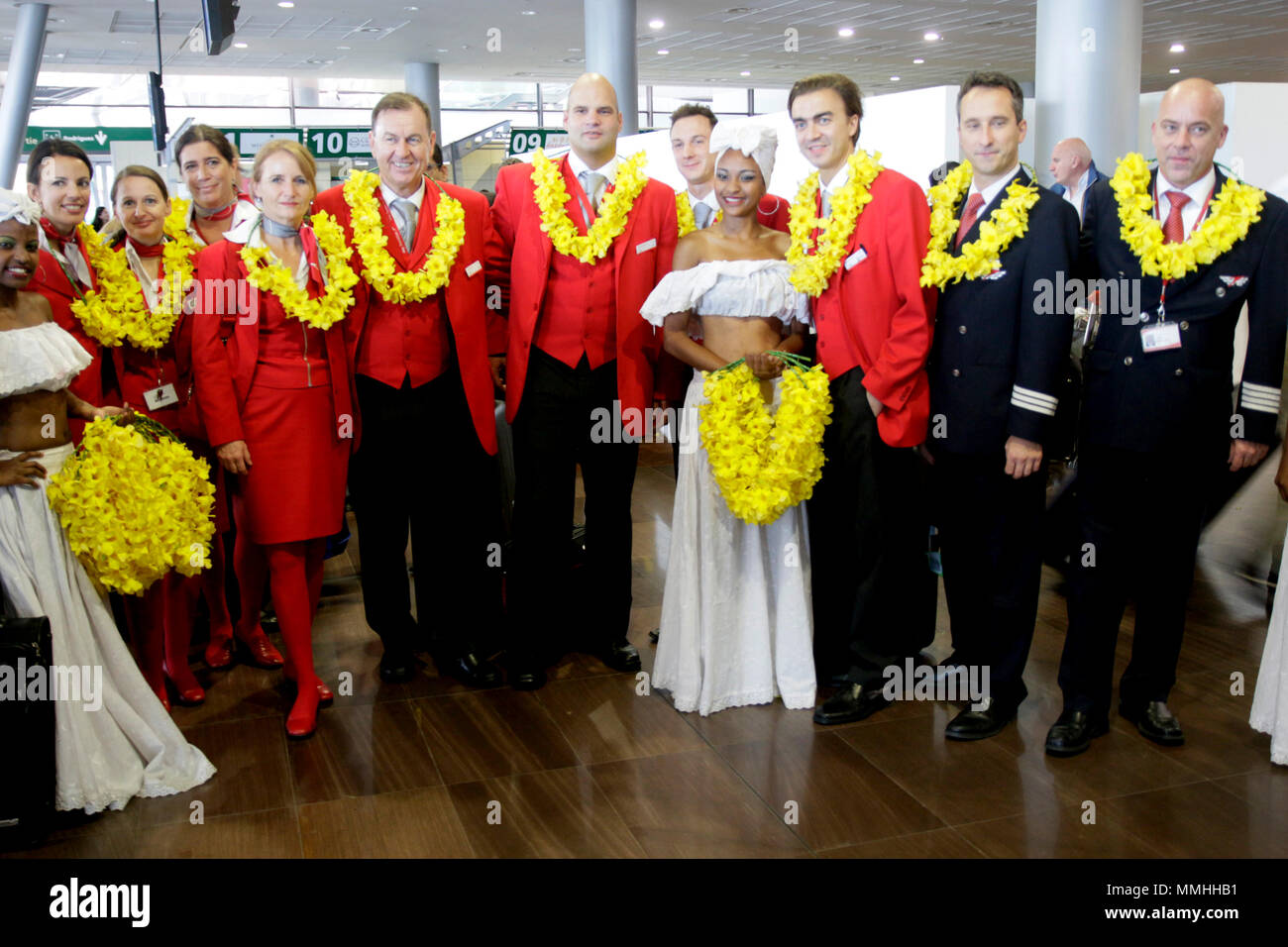 Austrian Airlines startet Flug nach Mauritius Stockfoto