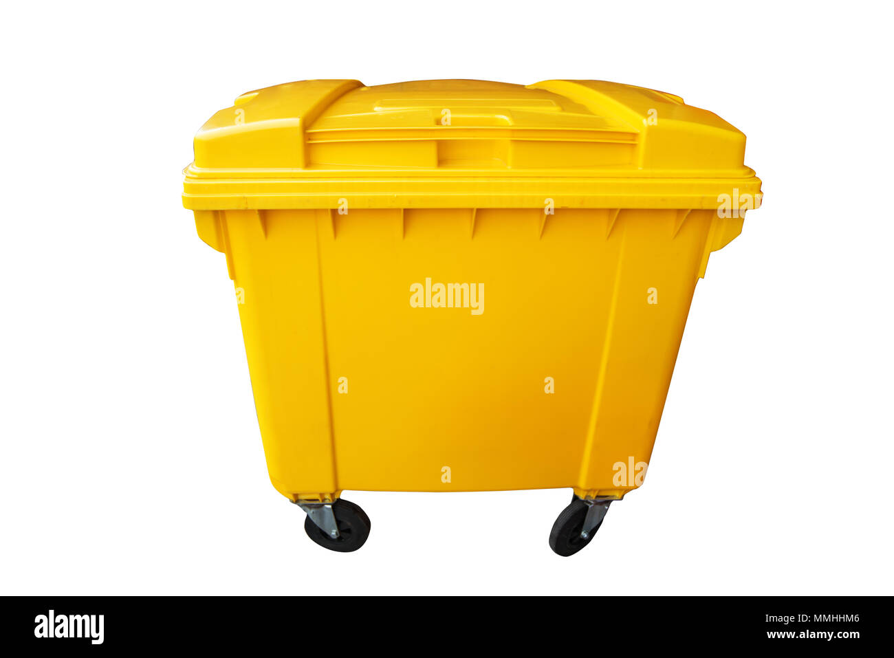Gelber Mülleimer Isoliert Auf Weißem Hintergrund, ClipArt Von
