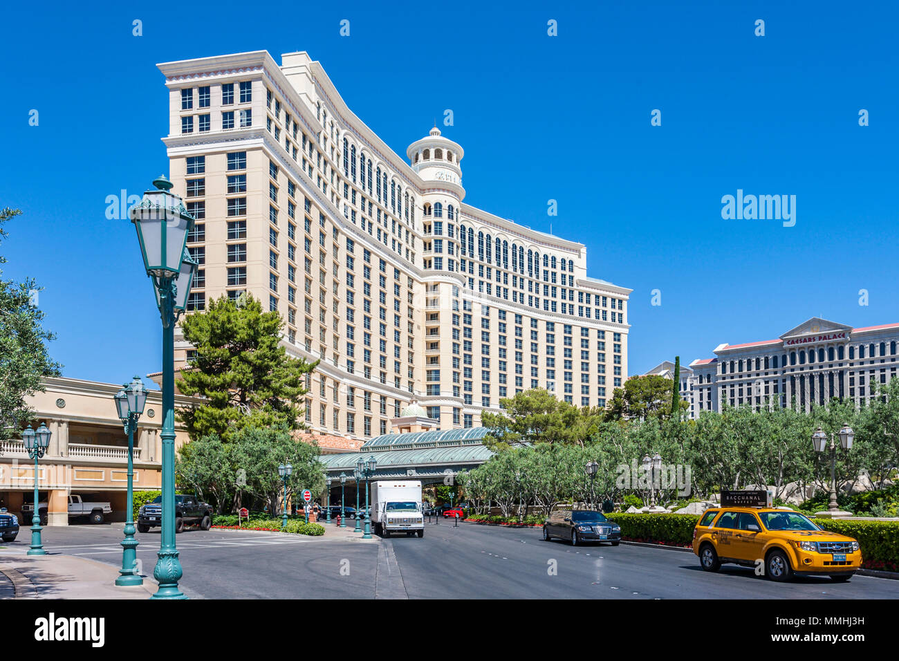 Das Bellagio Luxury Resort und Casino auf dem Las Vegas Strip im Paradies, Nevada Stockfoto