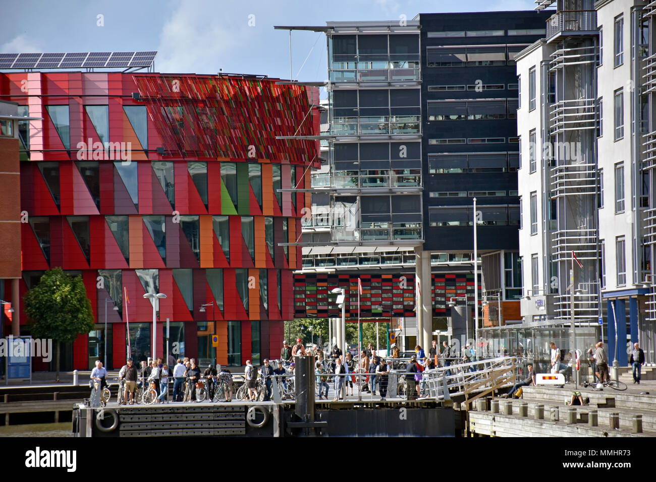 Farbenfrohes Gebäude Kuggen, Teil der Universität Chalmers Science Park, Göteborg, Schweden Stockfoto