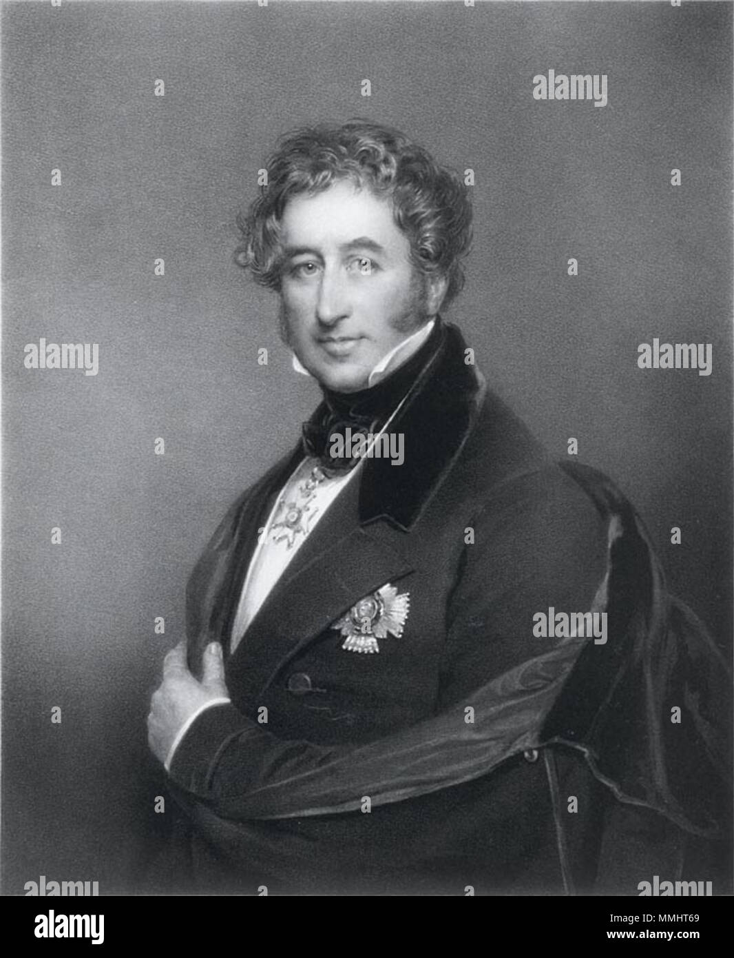 Portrait von Henry John Temple, 3rd Viscount Palmerston, britischer Premierminister (1784-1865). Nach 1832. 3. Viscount Palmerston junge Stockfoto Portrait von Henry John Temple, 3rd Viscount Palmerston, britischer Premierminister (1784-1865). Nach 1832. 3. Viscount Palmerston junge Stockfoto