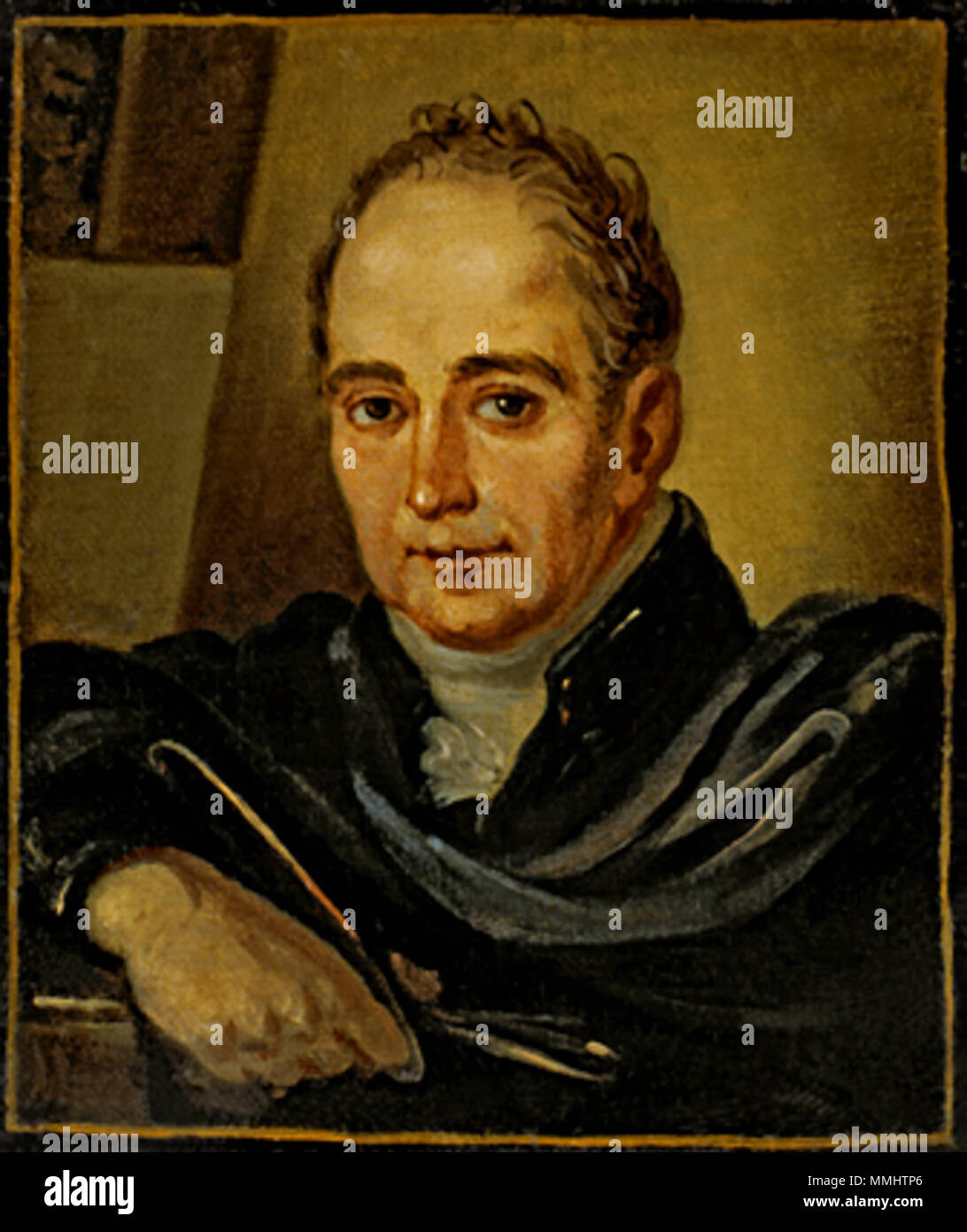 Deutsch: Das Porträt des Malers Vladimir Borovikovsky (Studie). ???????:??????? ????????? ?.?. ?????????????? (????). 1824. Vladimir Borovikovsky von Ivan Bugaevsky-Blagodarny 1824 Stockfoto