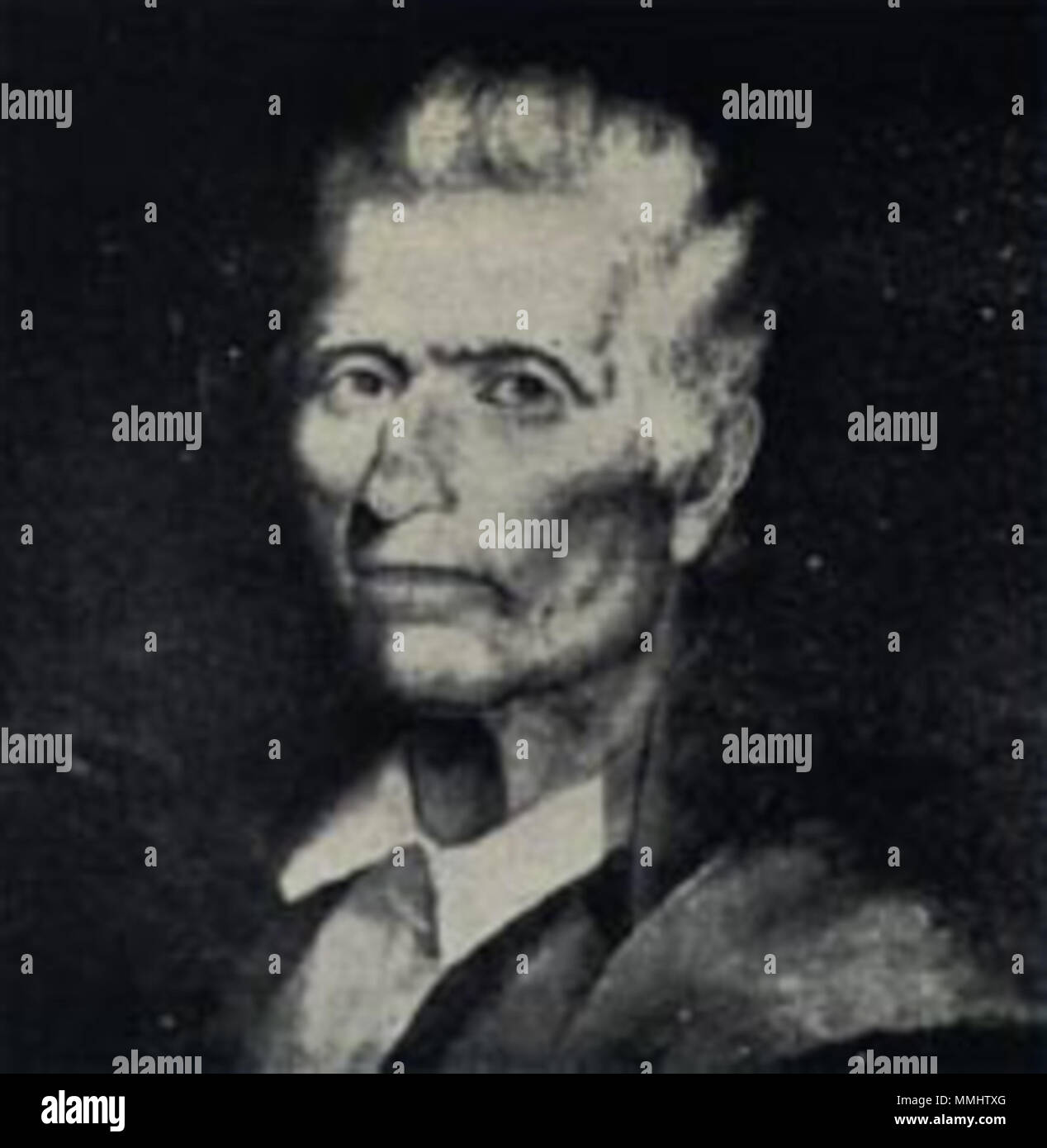 . Daniel Boone. Diese Harding Porträt war, nach der Tradition, der Allgemeinen Daniel Bissell von Daniel Boone gegeben. (Johannes Bakeless, Daniel Boone: Meister der Wildnis, 1939, S. 84). 1820. Chester Harding (1792-1866) Alternative Namen Chester (Charles) Harding; Charles Harding; Harding Beschreibung amerikanischer Maler Geburtsdatum / Tod 1 September 1792 am 1. April 1865 Ort der Geburt / Todes Conway Boston Authority control: Q 5093586 VIAF:?:? ISNI 22997840 0000 0000 6680 9671 ULAN:?? n 500031083 LCCN: 85015083 GND:? 121457036 WorldCat Boone von Harding 2 Stockfoto