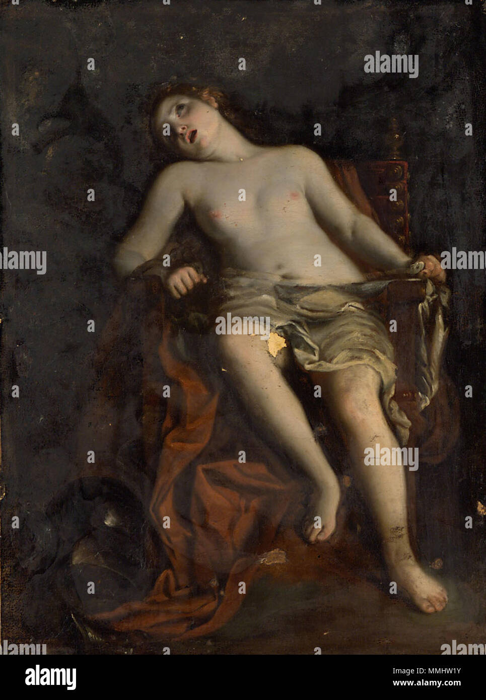 English: Selbstmord der Kleopatra. Deutsch: 17. Jahrhundert. Guido Cagnacci004 Stockfoto