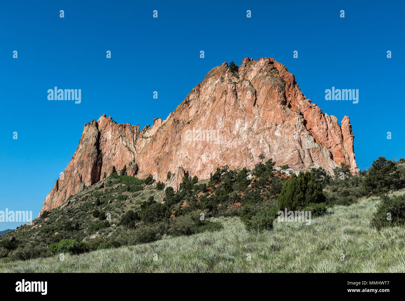 Cathedral Rock, Garten der Götter, Colorado Springs, Colorado, USA. Stockfoto