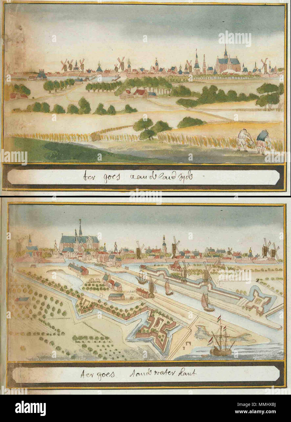. Nederlands: Beschryvinge van Zeeland Atlas Schoemaker: Zeeland, geht. zwischen 1710 und 1735. Atlas Schoemaker - ZEELAND -1072 - Zeeland, geht Stockfoto
