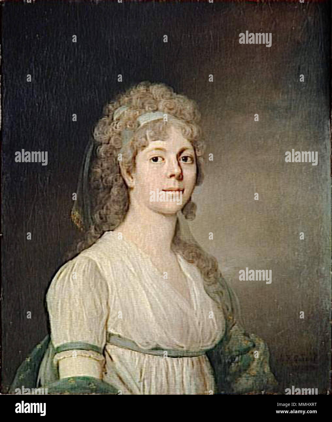 Porträt der Großherzogin Maria Pawlowna von Russland (1786 - 1859). 1799. Maria Pawlowna Russlands durch die M. F. Quadal (1799, Louvre) Stockfoto
