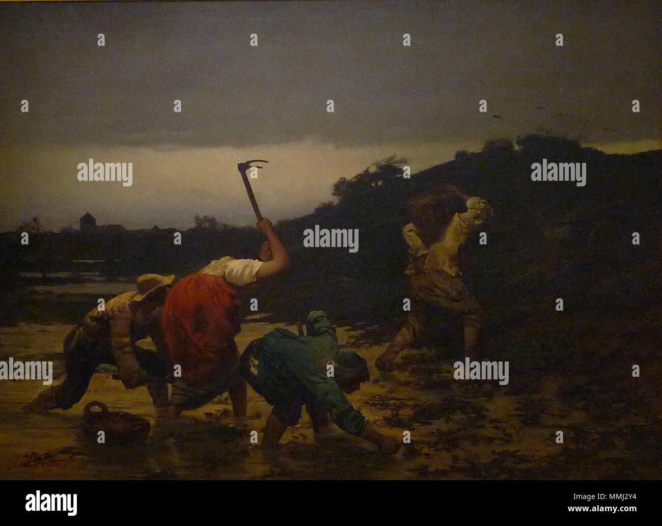 Brion Gustave-Récolte des Pommes de terre Pendant l'inondation du Rhin en 1852 Stockfoto