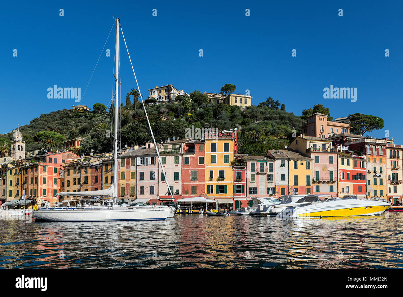 Malerischen Hafen und das Dorf von Portofino, Ligurien, Italien. Stockfoto