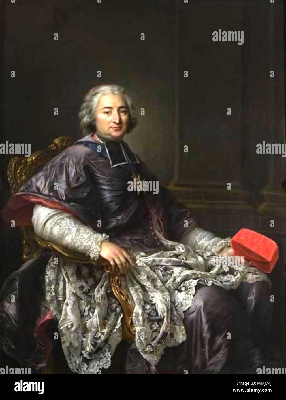 Français: Portrait de Monseigneur Dominique de La Rochefoucauld, archevêque d'Albi, plus tard Kardinal archevêque de Rouen. ca. 1757 oder nach 1749. Drouais - Porträt de Monseigneur Dominique de La Rochefoucauld Stockfoto