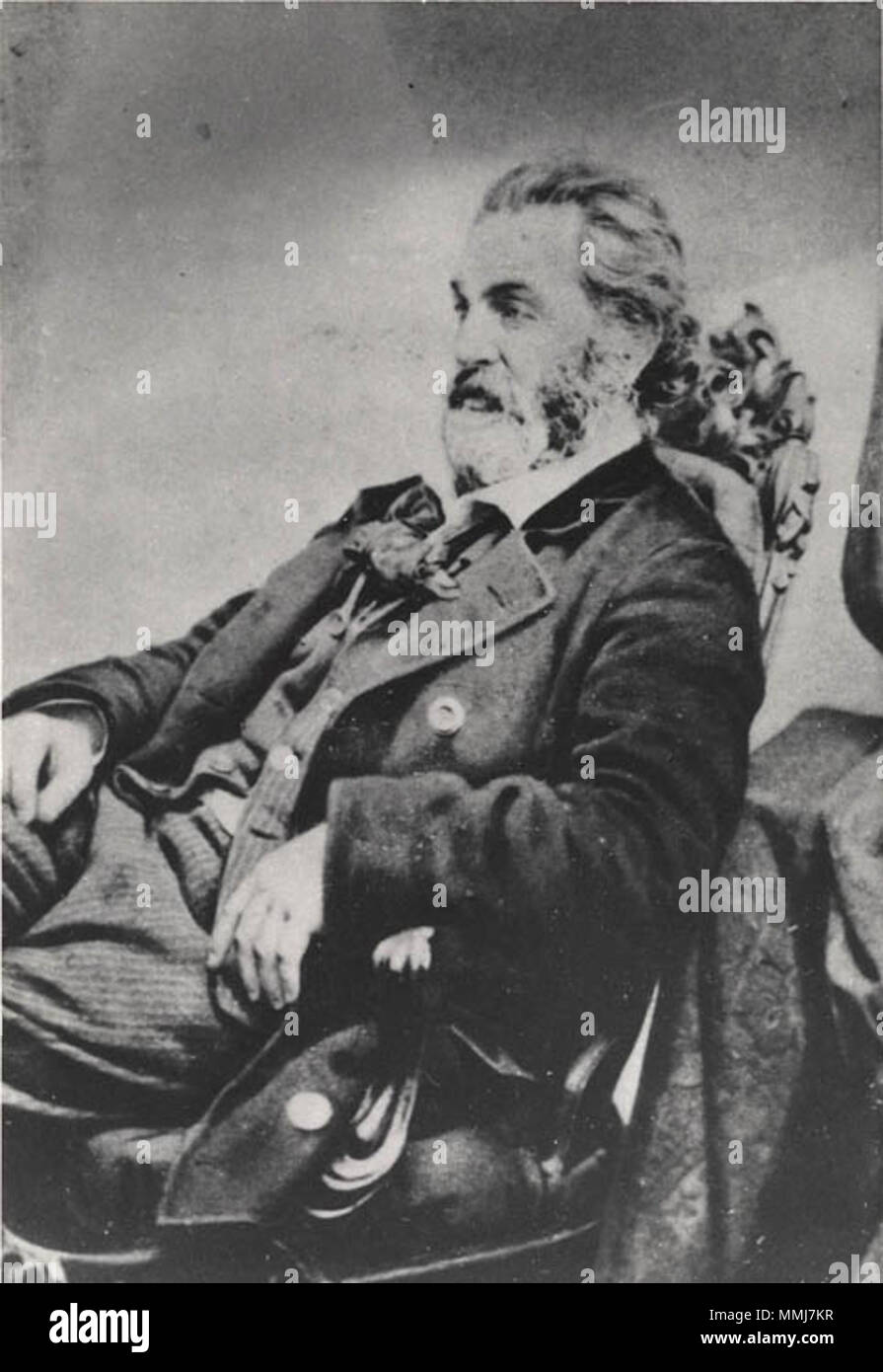 . Portrait von Walt Whitman Datum: 1860 Ort: Boston Fotograf: J. W. Schwarz von Schwarz und Batchelder. Typ: Carte-de-Visite. Credit: Bayley Sammlung, der Ohio Wesleyan University. . 1860. James Wallace Schwarz (1825-1896) Alternative Namen J.W. Schwarz Beschreibung amerikanischer Fotograf Geburtsdatum / Tod 10. Februar 1825 vom 5. Januar 1896 Ort der Geburt / Todes New-hampshire Cambridge Arbeiten Ort Englisch: United States Authority control: Q 289479 VIAF:?:? ISNI 38169833 0000 0000 6705 9024 ULAN:?? n 500006013 LCCN: 78012819 GND:? 133575594 WorldCat 1860 WaltWhitman byJWBlack Stockfoto