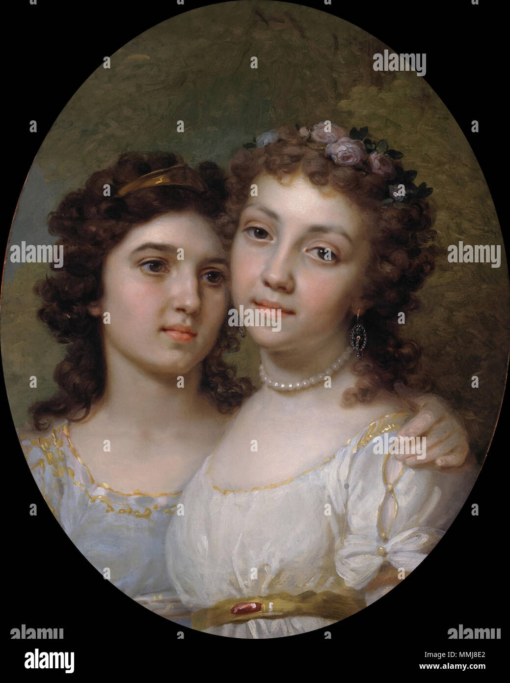 . Русский: Лизонька и Дашенька крепостные Н. А. Львова, 1794 г, цинк, масло, 31,8 x 26,1 см Q 12099633. 1794. Vladimir Borovikovsky005 Stockfoto