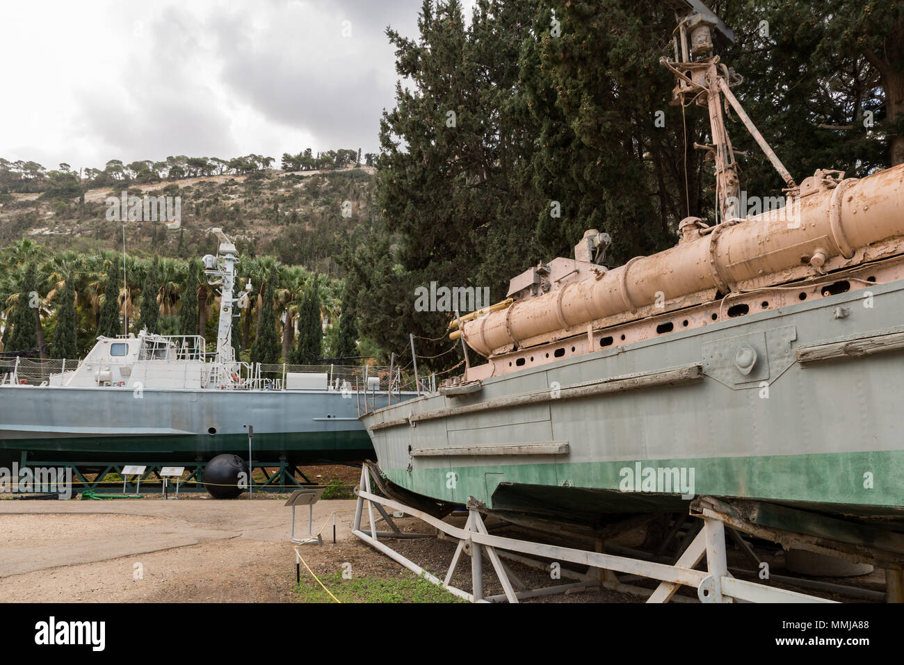 Illegale Einwanderung und Naval Museum in Haifa, Israel Stockfoto