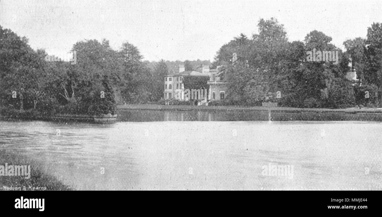 BUCKS. Temple House & Insel 1897 alte antike vintage Bild drucken Stockfoto