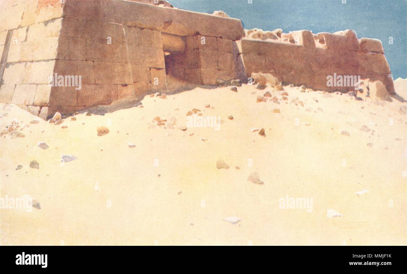 Ägypten. Mastaba unterhalb der Zweiten Pyramide 1912 alte antike vintage Bild drucken Stockfoto