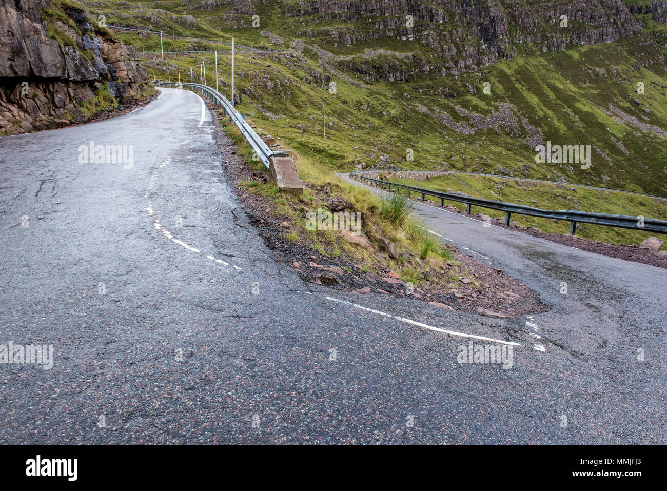 Haarnadelkurven auf dem Bealach Na Bà, Sangerhausen, Highlands, Schottland. Stockfoto