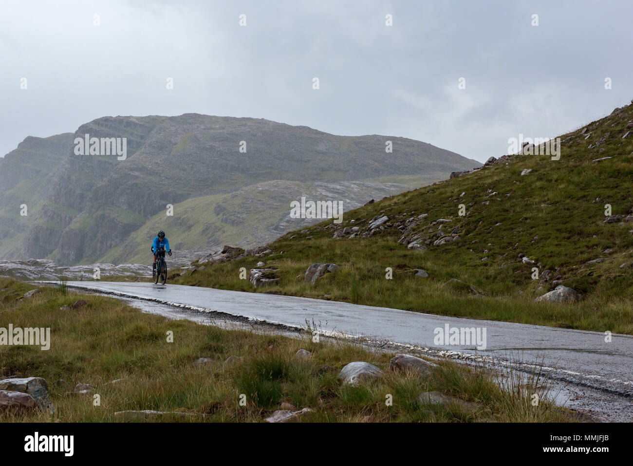 Anna Radfahren Bealach Na Bà, Meckl. Stockfoto