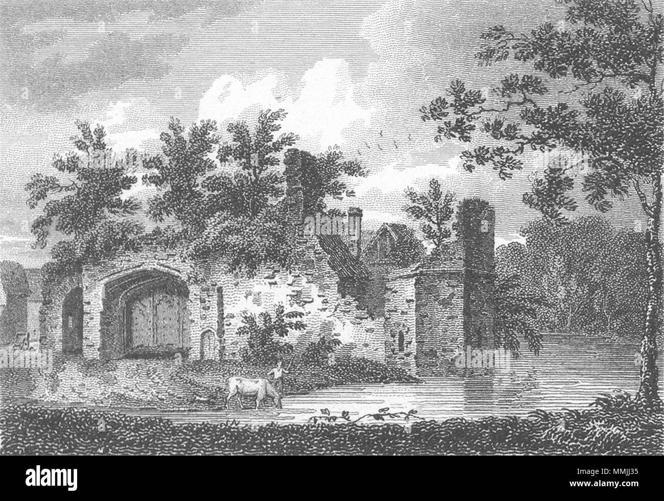 LINCOLNSHIRE. Bleiben Henry's Flügel Haus, Belleau 1808 alten, antiken Drucken Stockfoto