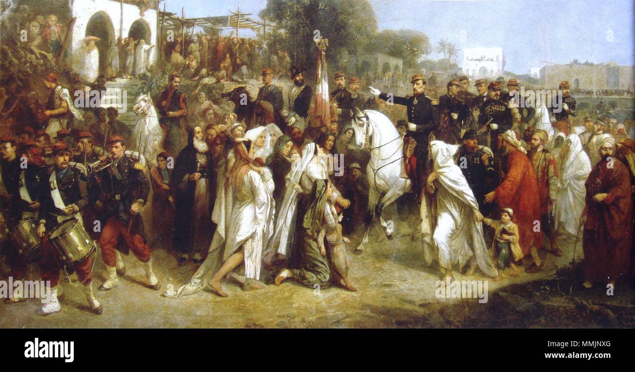 . Englisch: Französisch Expeditionary Corps in Beyrouth 16. August 1860. Vor 1875. Jean-Adolphe Beaucé (1818 - 1875) Alternative Namen Jean-Adolphe Beauce; Jean Adolphe Beaucé; Jean Adolphe Beauce; Baucé Beschreibung Französische Maler und Illustrator Datum der Geburt / Tod 2. August 1818 13. Juli 1875 Ort der Geburt / Todes Paris Issy-les-Moulineaux Arbeit Ort: Frankreich Authority control: Q 3163651 VIAF:?:? ISNI 36914270 0000 0001 2128 0054 ULAN:?? Nr 500041265 LCCN: 94004215 GND:? 104321008 WorldCat französische Expeditionary Corps Landung in Beyrouth 16. August 1860 Stockfoto