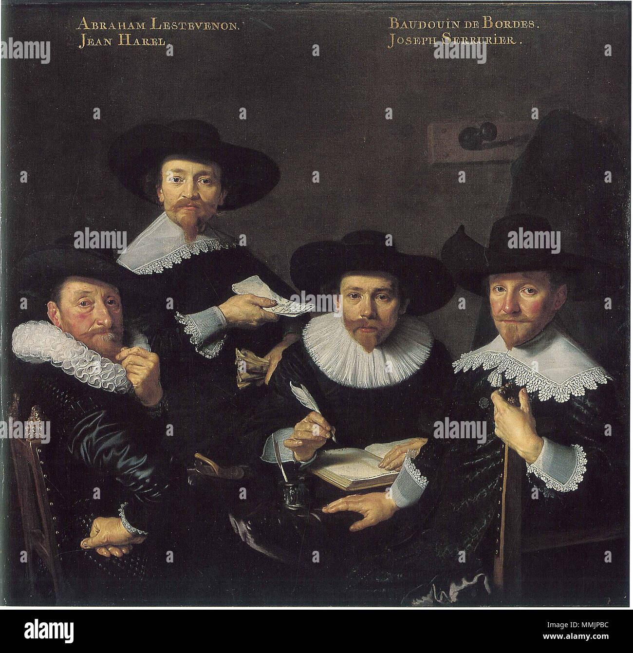 . Englisch: Die wallonische Waisenhaus (Niederländisch: Wale weeshuis, Französisch: Hospiz wallonischen), war eine gemeinnützige Einrichtung in Amsterdam im Jahr 1630 gegründet von Protestanten wallonischen Flüchtlingen. Das Gebäude ist jetzt von der französischen Botschaft und dem Institut français des Pays-Bas [1] Regents der Wallonischen Waisenhauses verwendet. 1637. Emanuel de Witte - Regents der Wallonischen Waisenhaus - WGA11346 Stockfoto