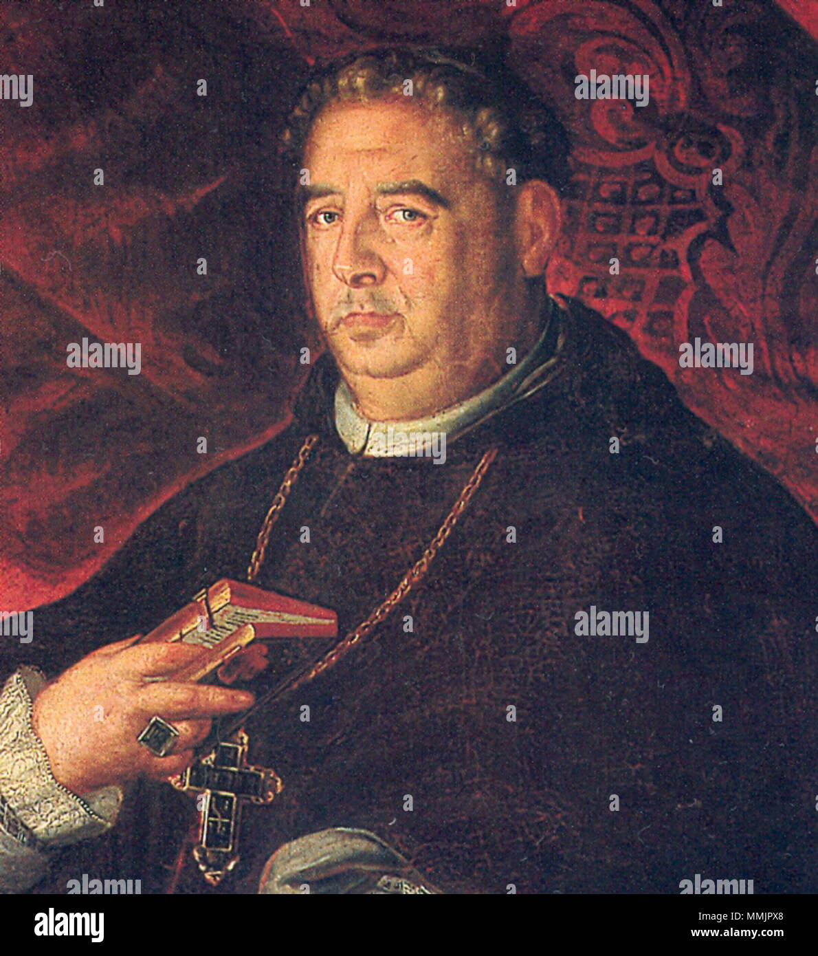 . Español: Fray José de Peralta Barnuevo y Rocha Benavides (1669-1746), Catedrático sanmarquino y Obispo de Buenos Aires y La Paz. 1713. JosedePeraltaBarnuevo Stockfoto