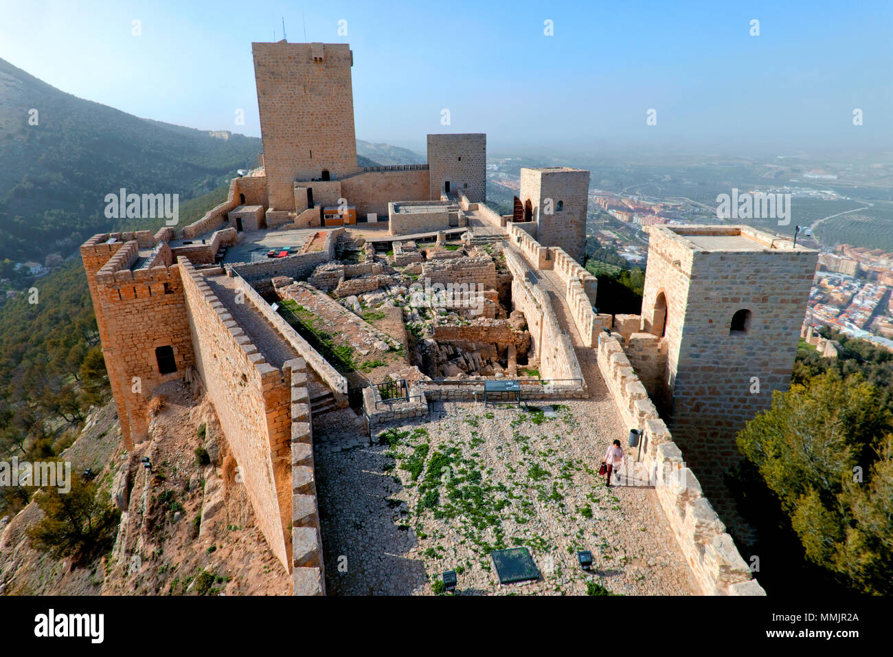 Schloss von Santa Catalina/Saint Catalina Burg/Castillo de Santa Catalina, Cerro de Santa Catalina Hill, Jaén, Andalusien, Spanien Stockfoto