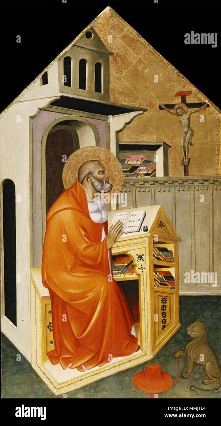 Der hl. Hieronymus in seiner Studie. ca. 1370. 6 Cecco di Pietro St. Hieronymus in seiner Studie. North Carolina Museum der Kunst, Raleigh Stockfoto