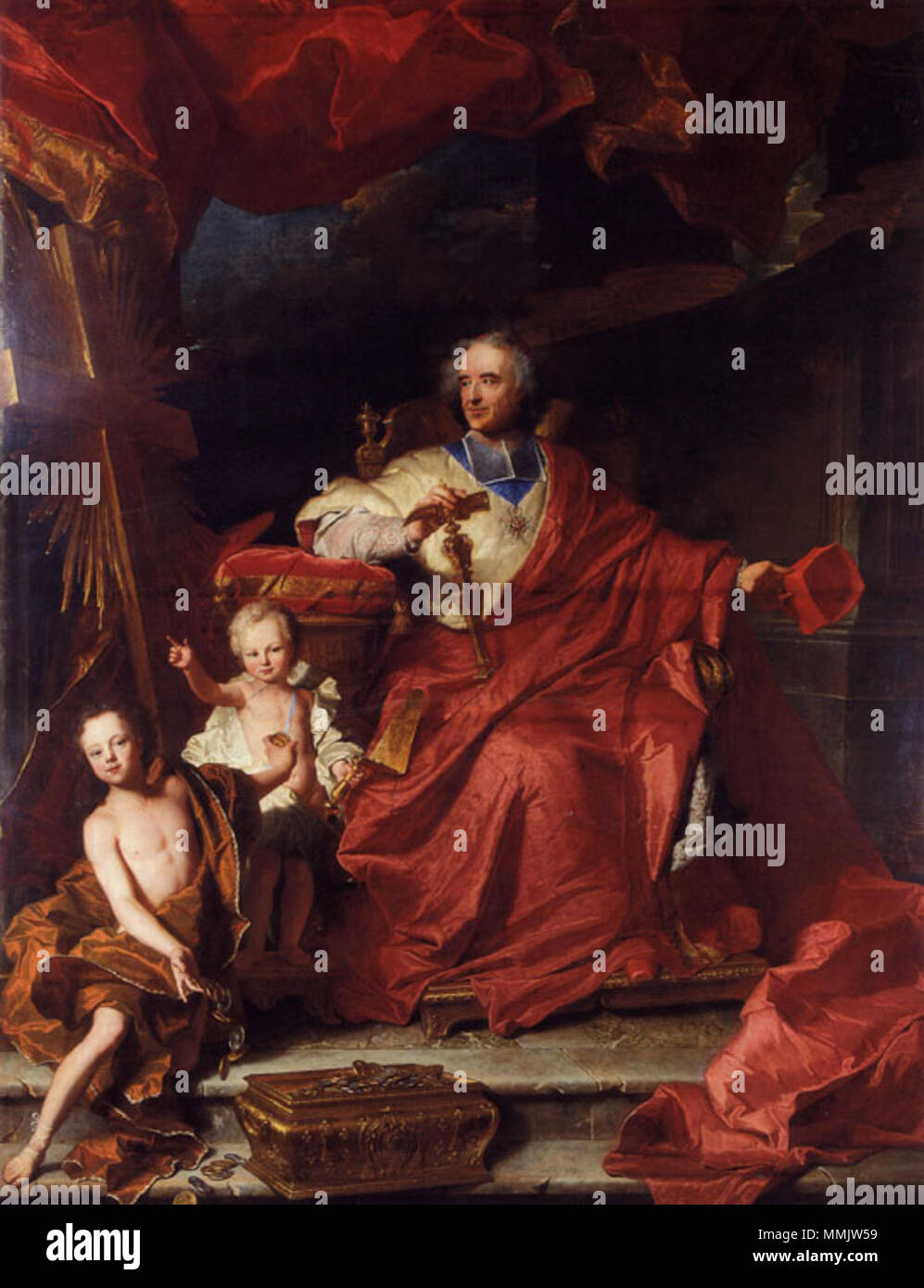 Le Cardinal de Bouillon (Emmanuel Théodose de La Tour d'Auvergne). 1707. Kardinal de Bouillon Stockfoto