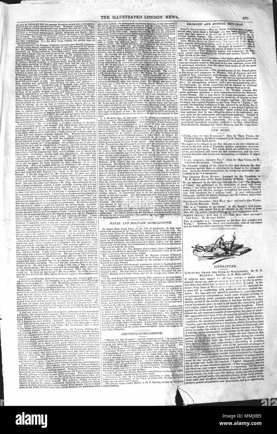 . Die Illustrated London News, 1842, S. 507. 17. Dezember 1842. Unbekannte ILN 1842, S. 507 Stockfoto