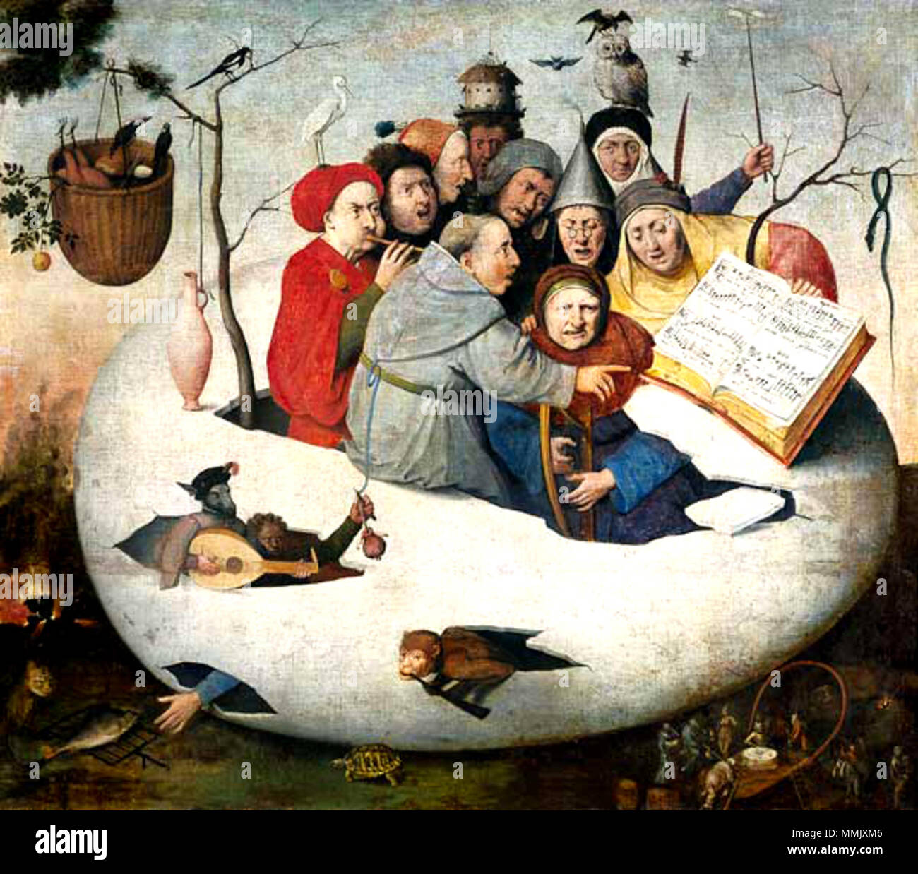 Konzert in der Ei. ca. 1561. El concierto del huevo Stockfoto