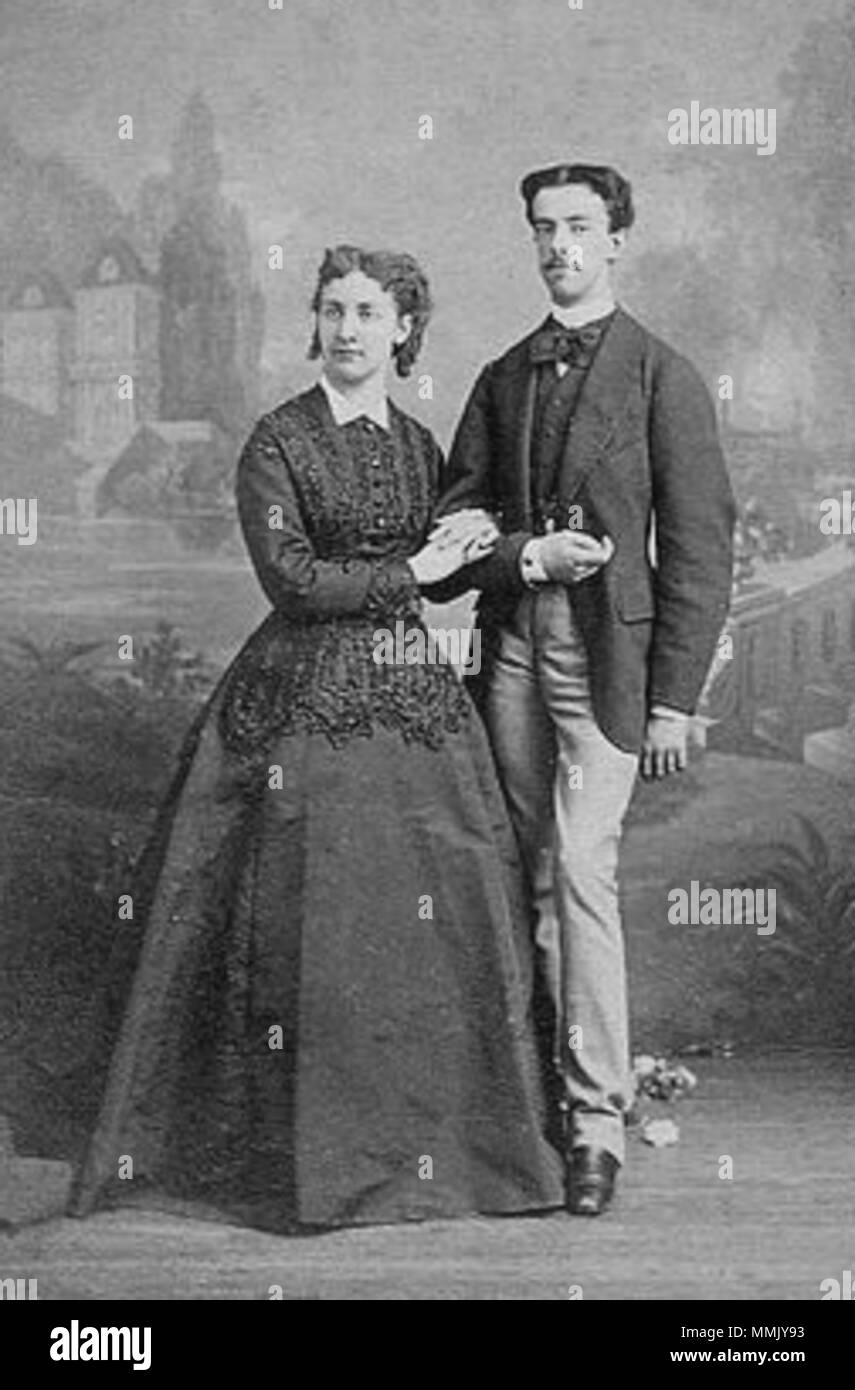 . Englisch: Amadeo von Savoyen mit seiner ersten Frau Maria Vittoria del Pozo. Datum unbekannt. Unbekannte Amadeo von Savoyen mit seiner ersten Frau Stockfoto