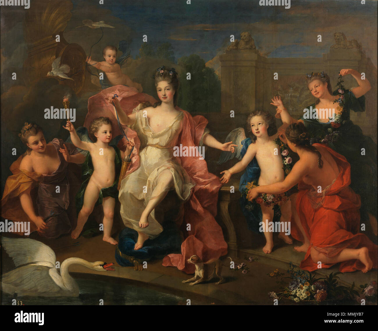 . Español: María Adelaida de Saboya, Duquesa de Borgoña con sus Hijos, 1712, óleo sobre lienzo, 216 x 268 cm, Madrid, Museo del Prado. 1712. Pierre Gobert (1662 - 1744) Beschreibung Französische Maler Geburtsdatum / Tod am 1. Januar 1662 vom 13. Februar 1744 Ort der Geburt / Todes Fontainebleau Paris arbeiten Standort Paris, Versailles, Lunéville Authority control: Q 762544 VIAF: 15045292 ISNI: 0000 0001 1745 6942 LCCN: nb 2007020402 WGA: GOBERT, Pierre GND: 12891971 X WorldCat Gobert - adelaida de saboya - prado Stockfoto