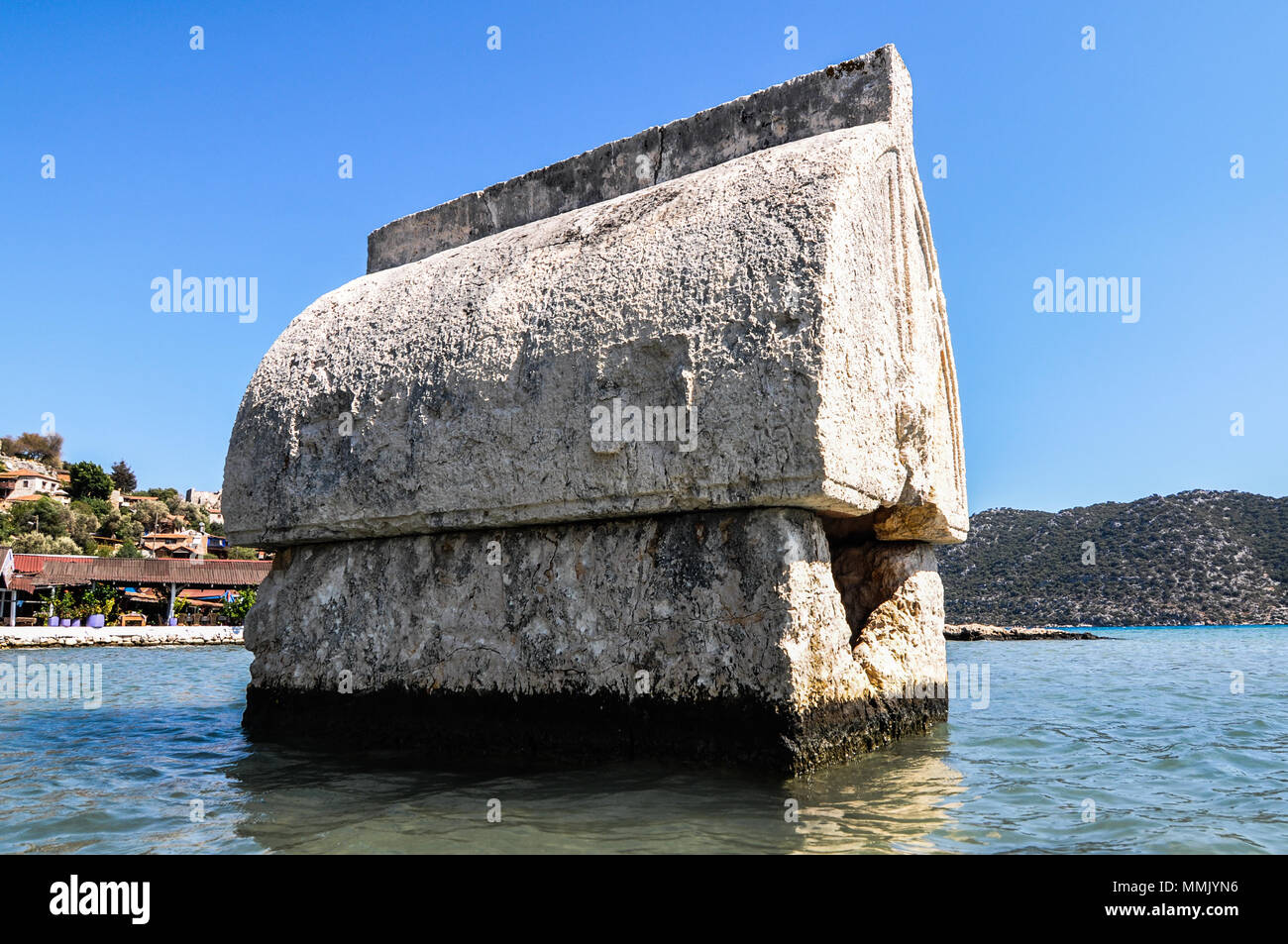 Illage von Kalekoy oder Simena in türkischen Insel Kekova Stockfoto