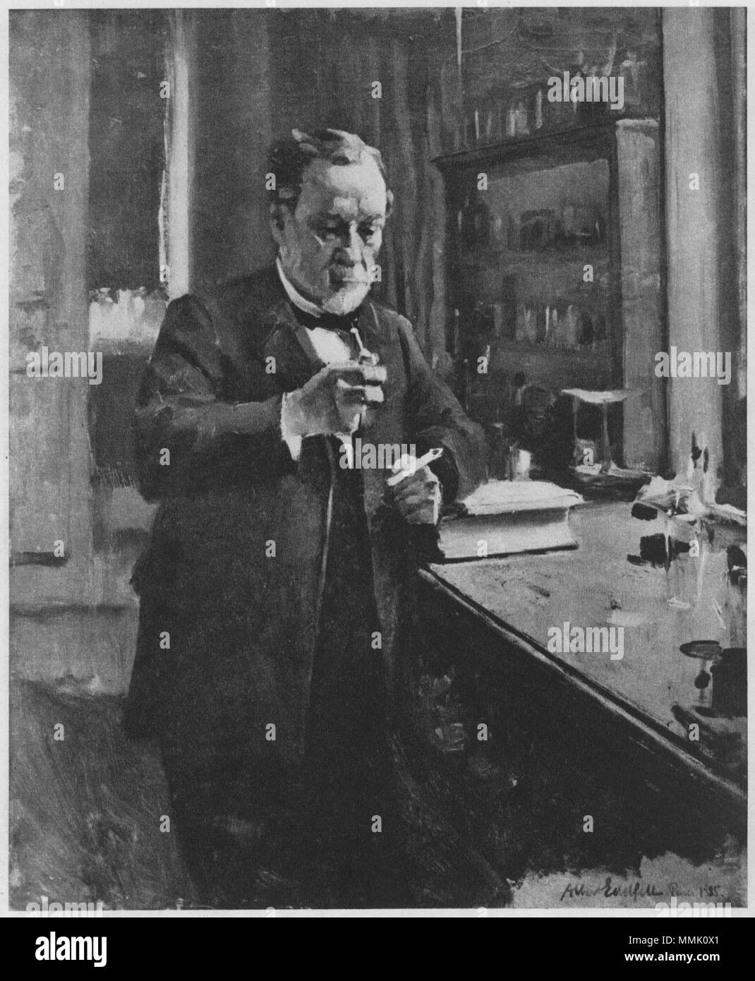 English: Bildnis von Louis Pasteur. (Beschreibung Lt. Quelle). 1885. Albert Edelfelt Louis Pasteur Stockfoto