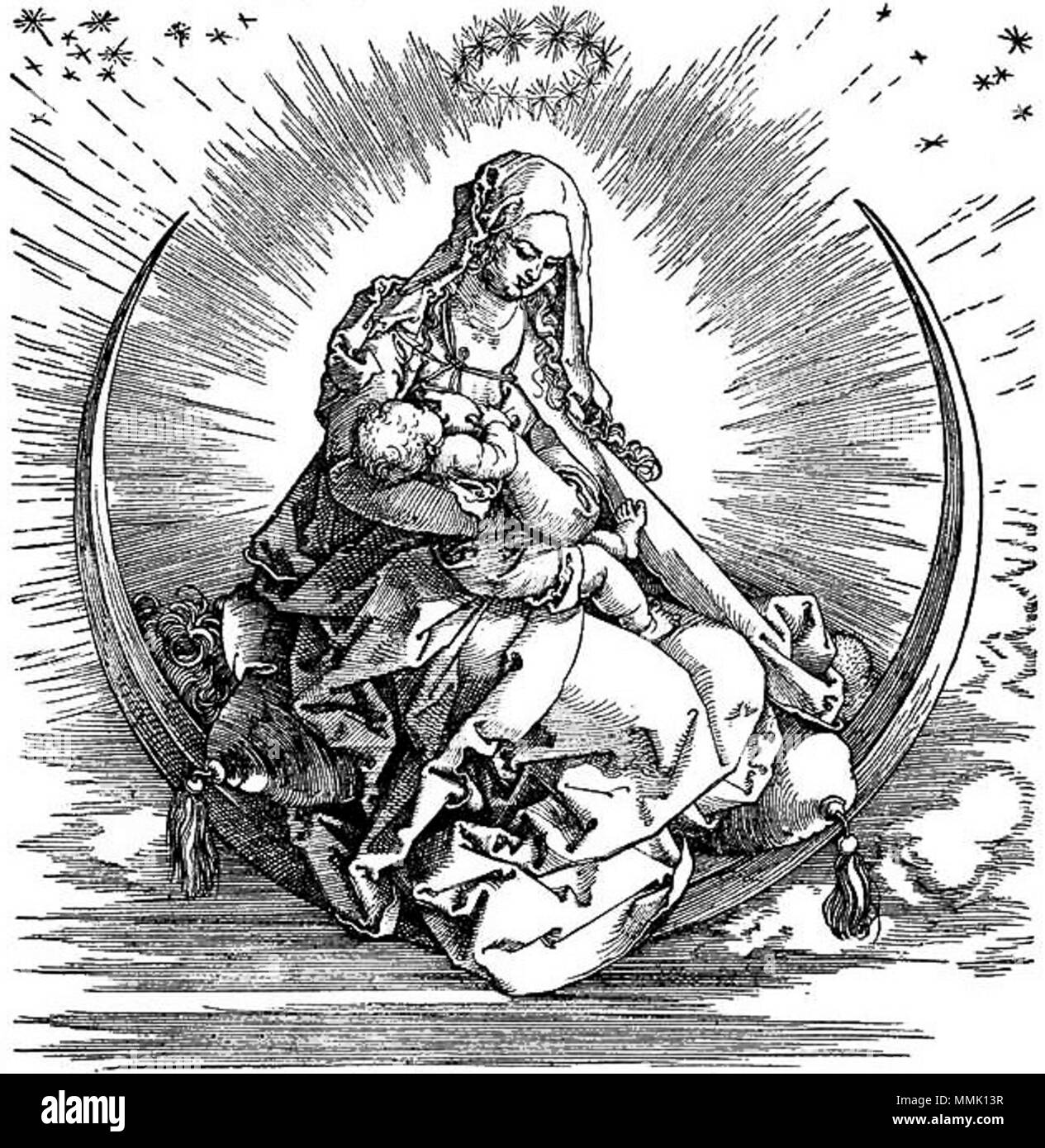 Deutsch: das Leben der Heiligen Jungfrau: Titel - Seite in Buchform English: Titelblatt von 'Das Leben der Maria'. vor 1511. Duerer-Madonna Stockfoto