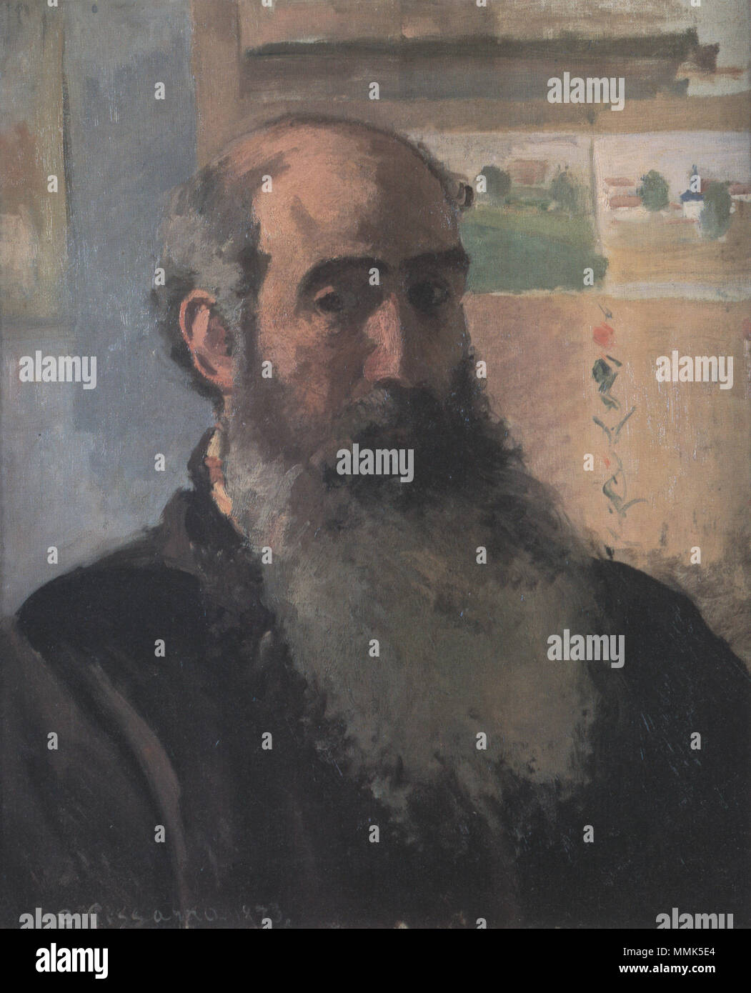 Englisch: Selbstporträt Selbstporträt English: Français: Portrait de l'artiste. 1873. Camille Pissarro - AUTOPORTRAIT - 1873 Stockfoto