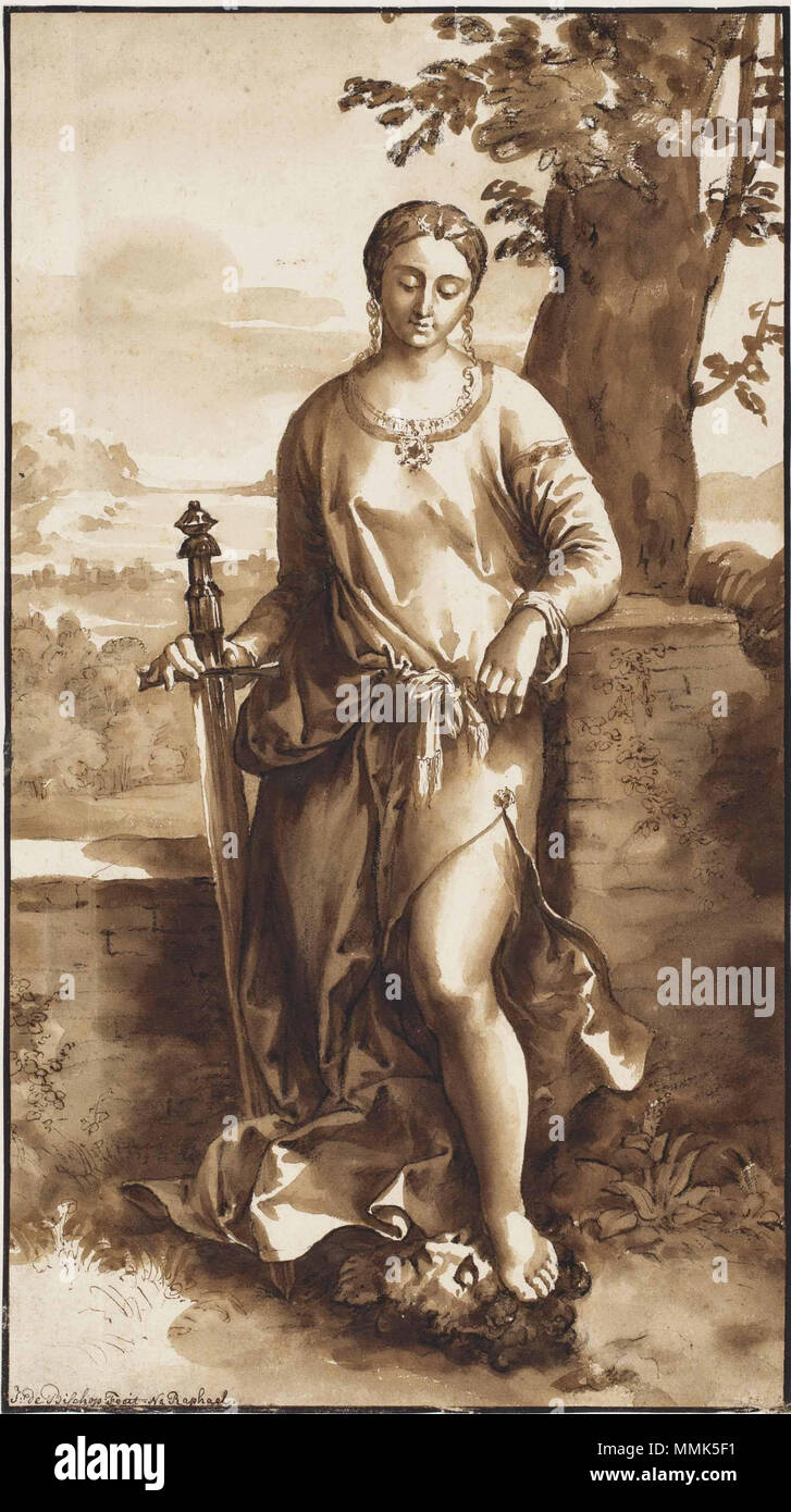 Judith mit dem Haupt des Holophernes. 17. Jahrhundert. Jan de Bisschop nach Giorgione - Judith Stockfoto