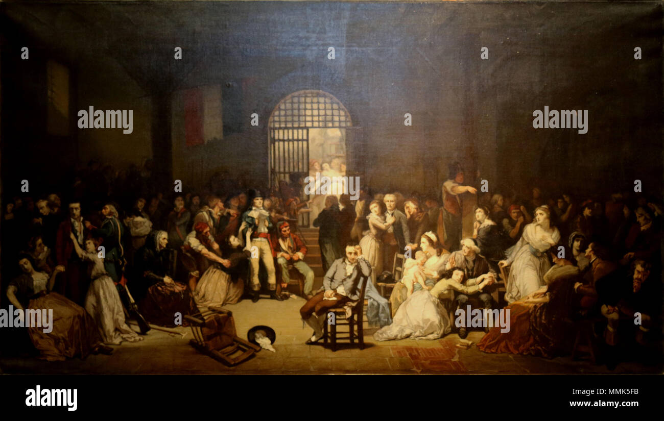 Französisch: L'appel des dernières Victimes de la terreur à la Gefängnis Saint Lazare le 7 thermidor ein II. Ruft das letzte Opfer des Terrors im Saint Lazare Gefängnis auf der 7-9 Thermidor 1794. 19. Charles-Louis Muller-Victimes de la terreur Stockfoto