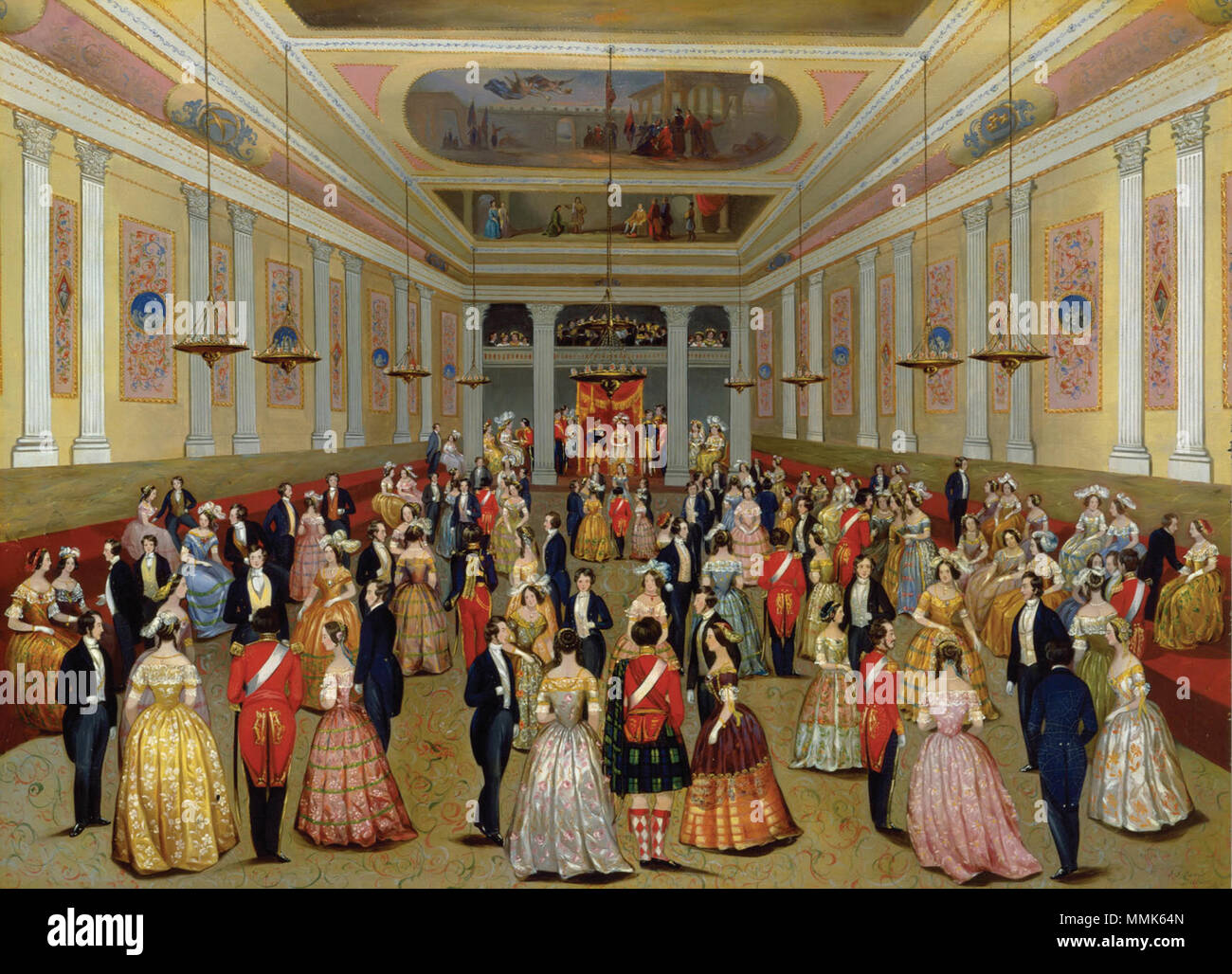 . Englisch: Offizieller Ball in der Halle des St. Patrick's von Dublin Castle, 1845 statt. 13 Februar 2015, 02:21:45. F.J. Davis Ball in Dublin Castle, 1845 Stockfoto