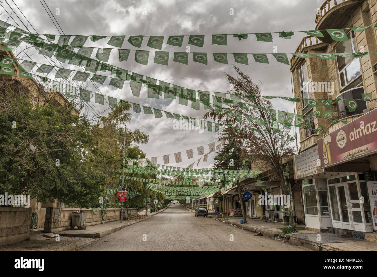 Koysinjaq, Erbil Governorate, Irak. 12. Mai 2018. Straßen von Koya, eine kurdische Stadt im Norden des Irak, einen Tag vor den Wahlen. 11. Mai, 2018. Credit: Bertalan Feher/ZUMA Draht/Alamy leben Nachrichten Stockfoto