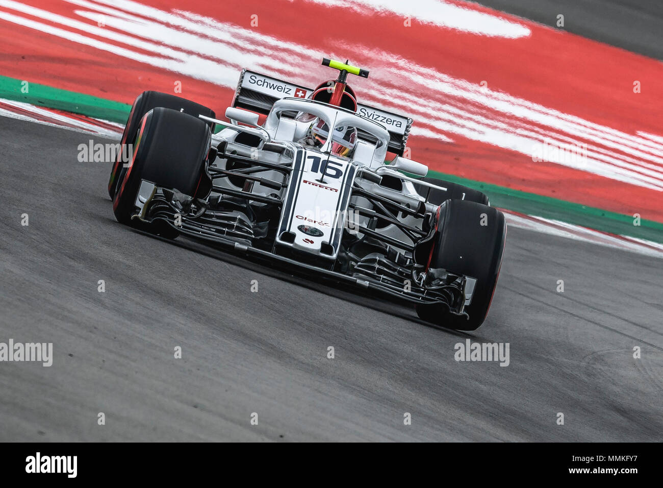 Barcelona, Spanien. 12. Mai 2018: Charles Leclerc (MON) Laufwerke während der dritten Übung der Spanischen GP am Circuit de Catalunya in Barcelona in seinem Sauber Credit: Matthias Oesterle/Alamy leben Nachrichten Stockfoto