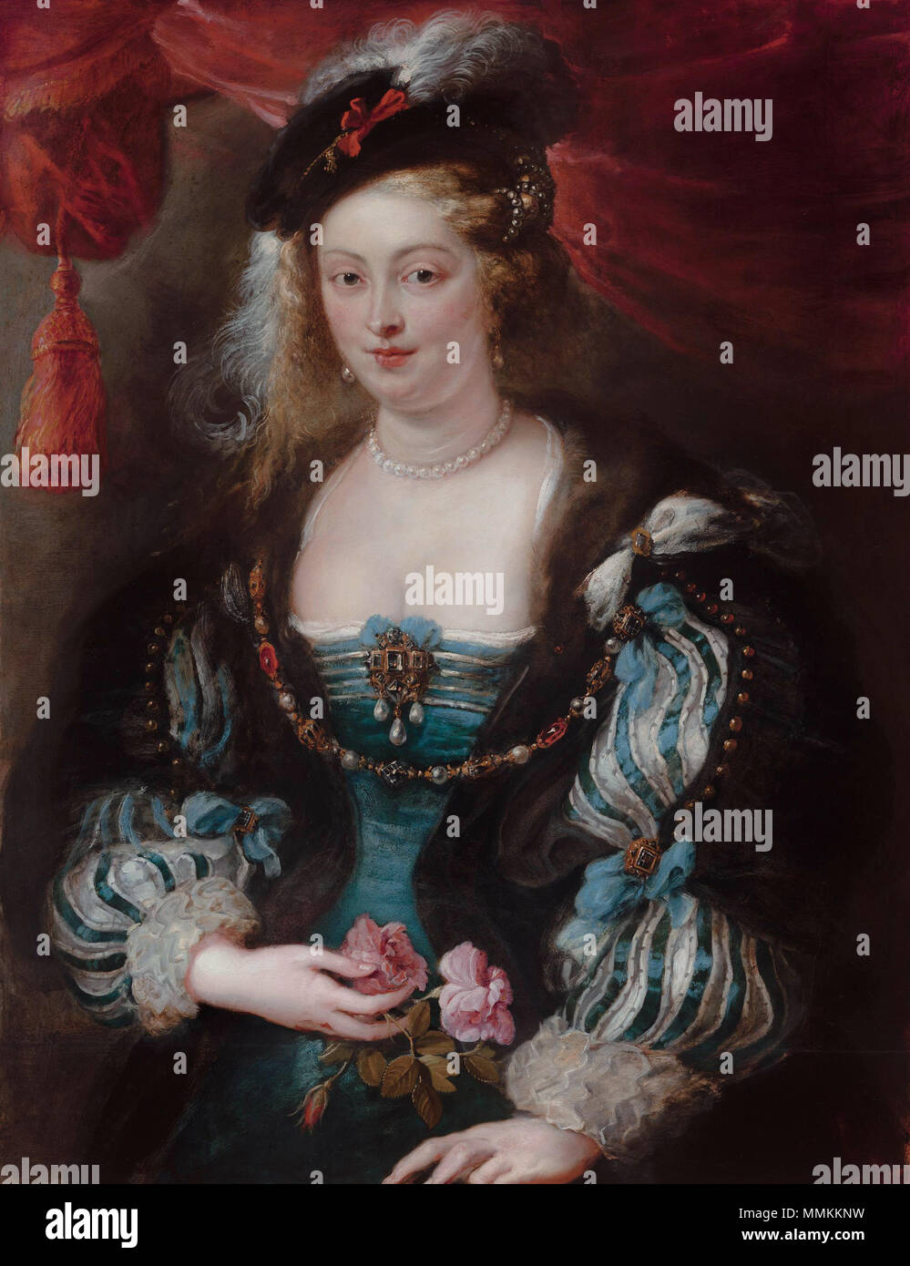 Portrait einer jungen Frau. Alternative Titel (s): Porträt von Hélène Fourment.[1]. 1620 s. Peter Paul Rubens und Workshop 001 color Version 01 Stockfoto